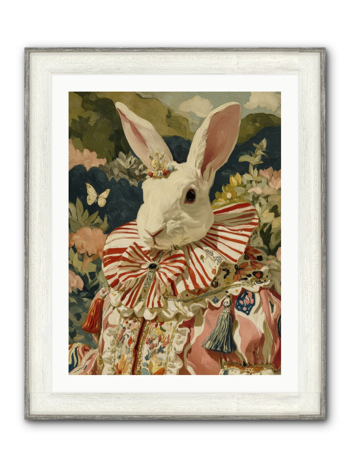 A Shimmer Over Wild Thyme Framed Print - Driftwood White 24x32