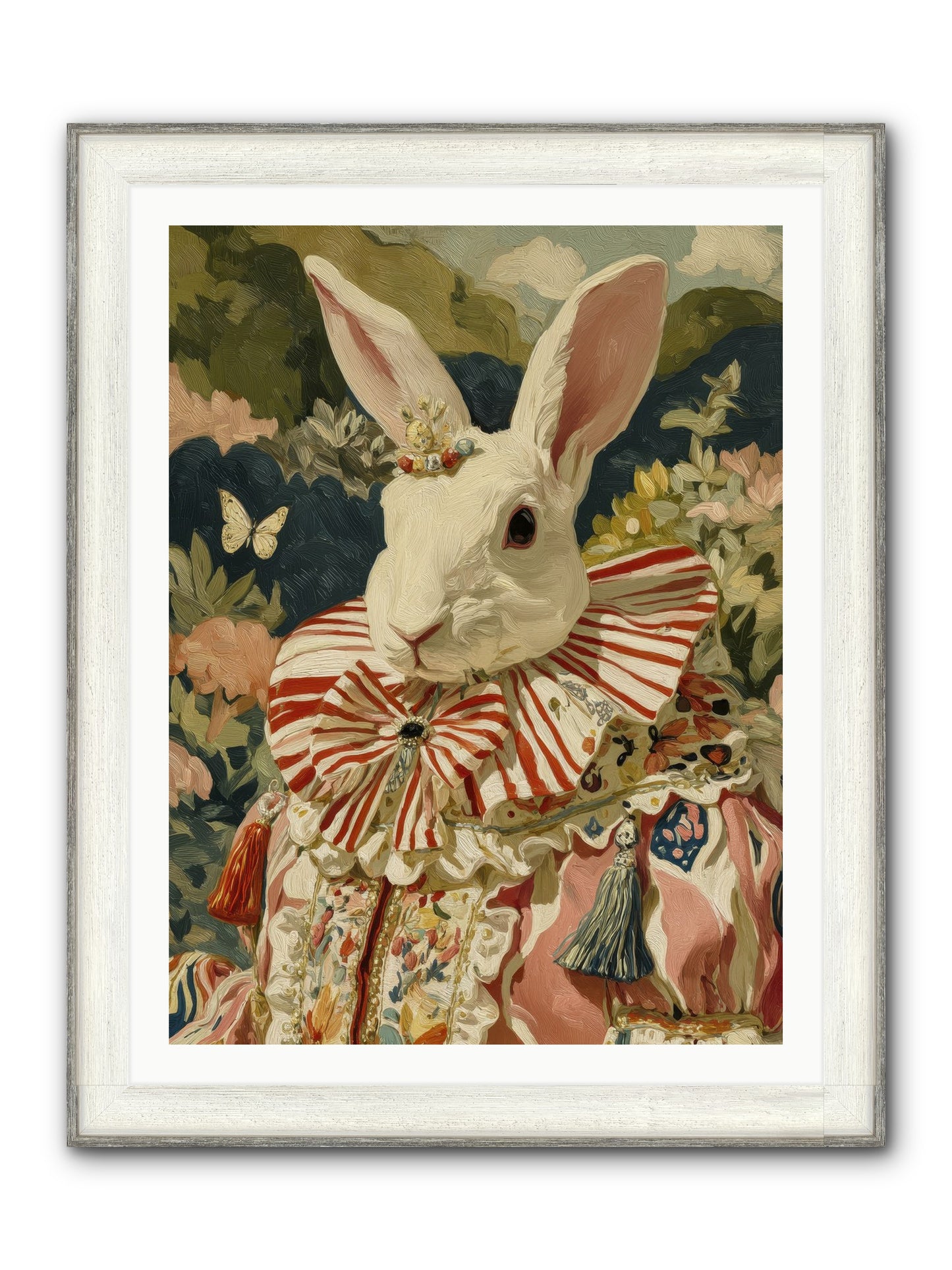 A Shimmer Over Wild Thyme Framed Print - Driftwood White 30x40