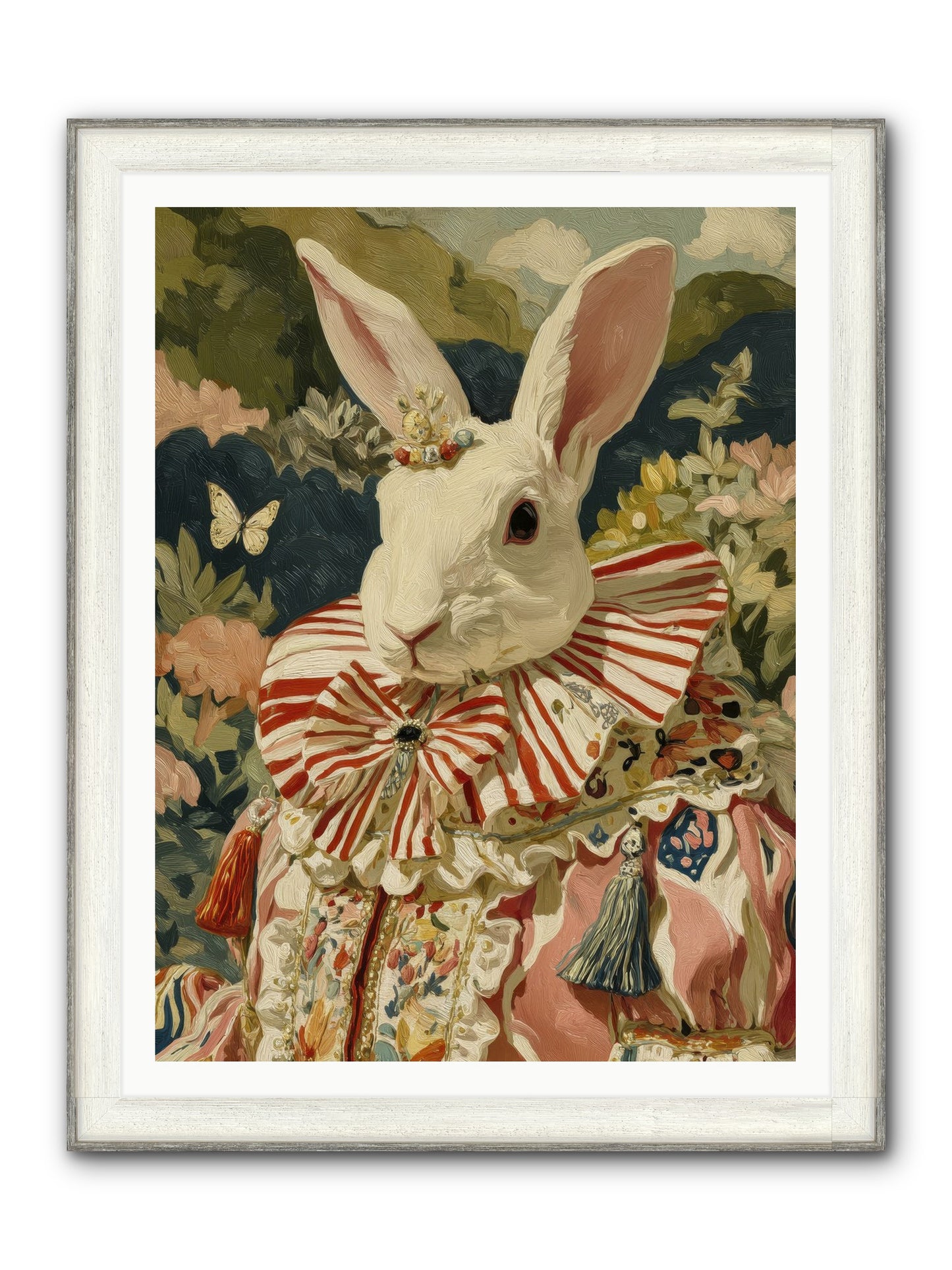 A Shimmer Over Wild Thyme Framed Print - Driftwood White 36x48