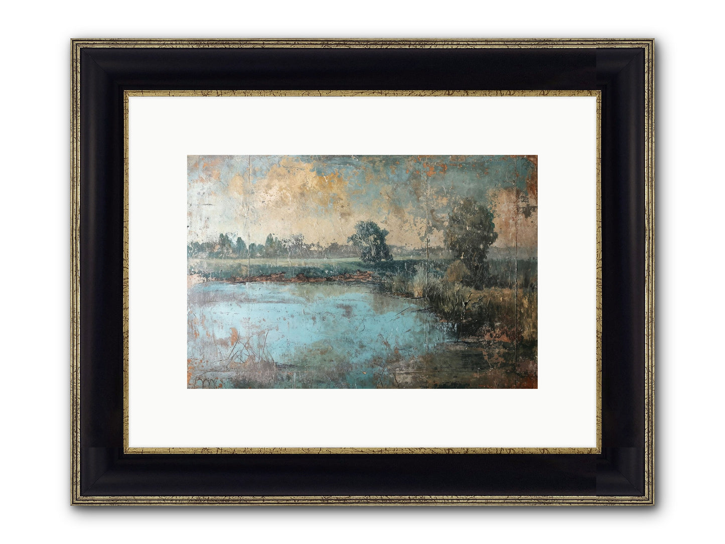 A Song Before Framed Print - Black & Gold 12x8