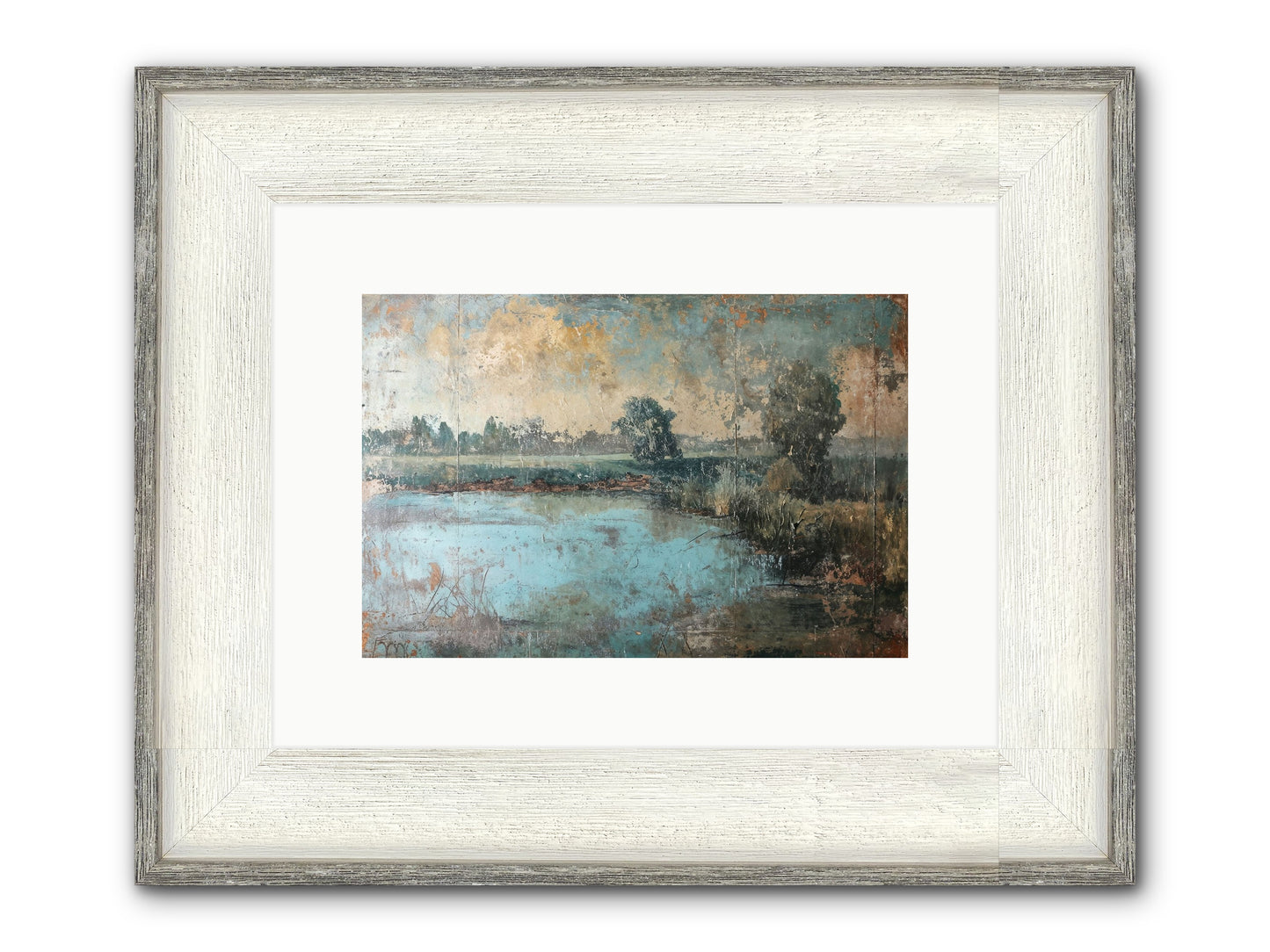 A Song Before Framed Print - Driftwood White 12x8