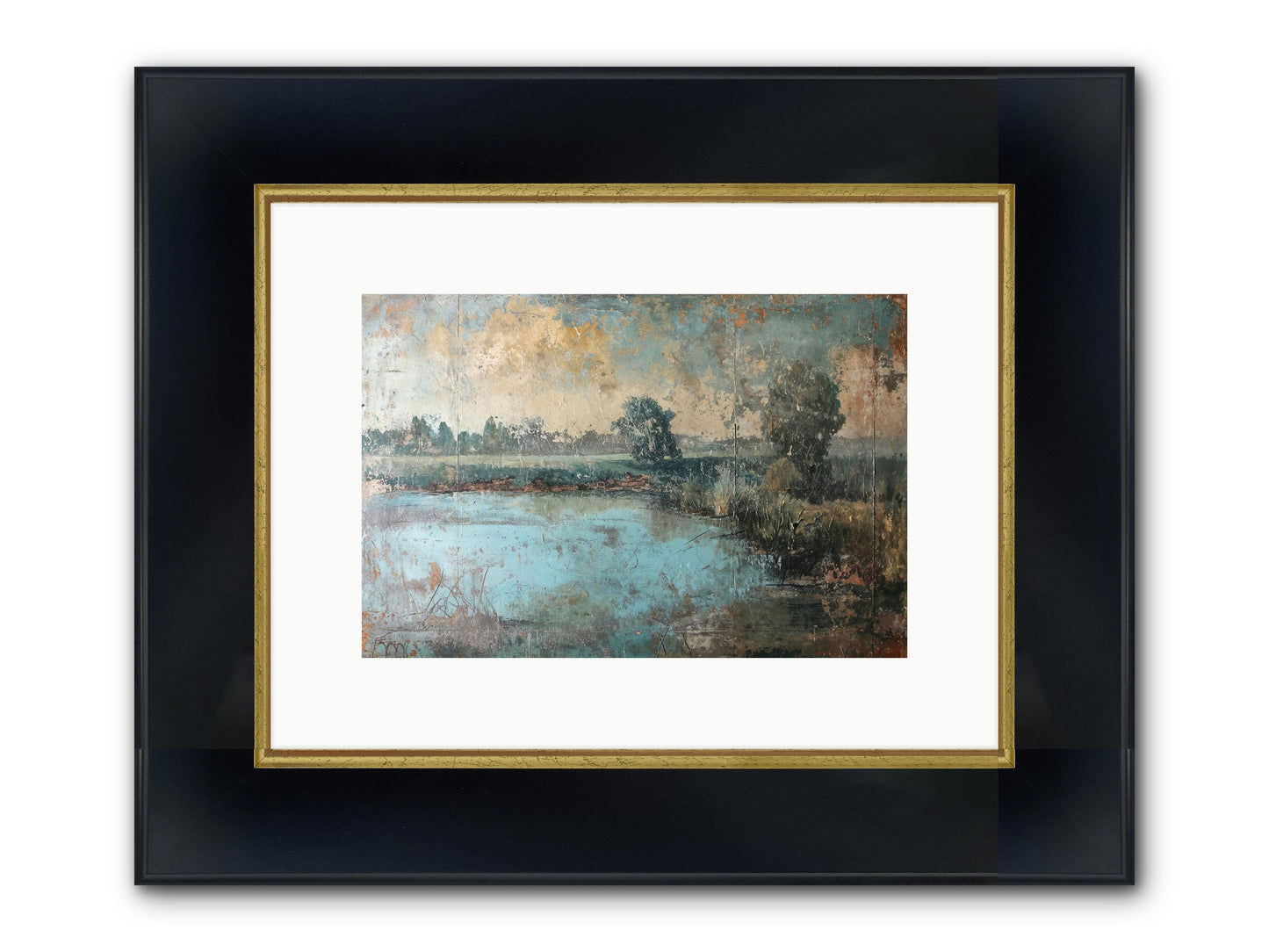 A Song Before Framed Print - Wide Black w/Gold 12x8
