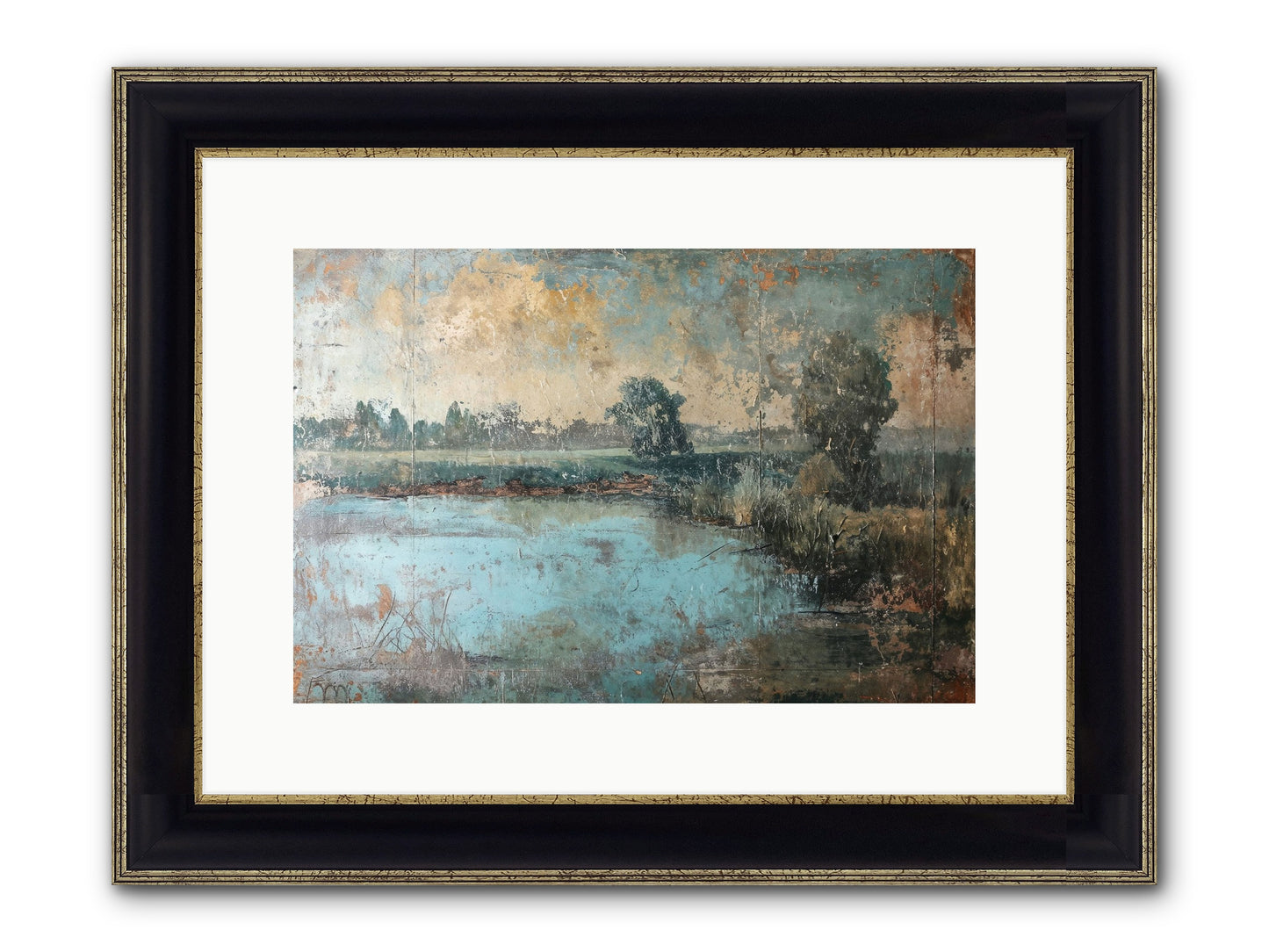 A Song Before Framed Print - Black & Gold 15x10