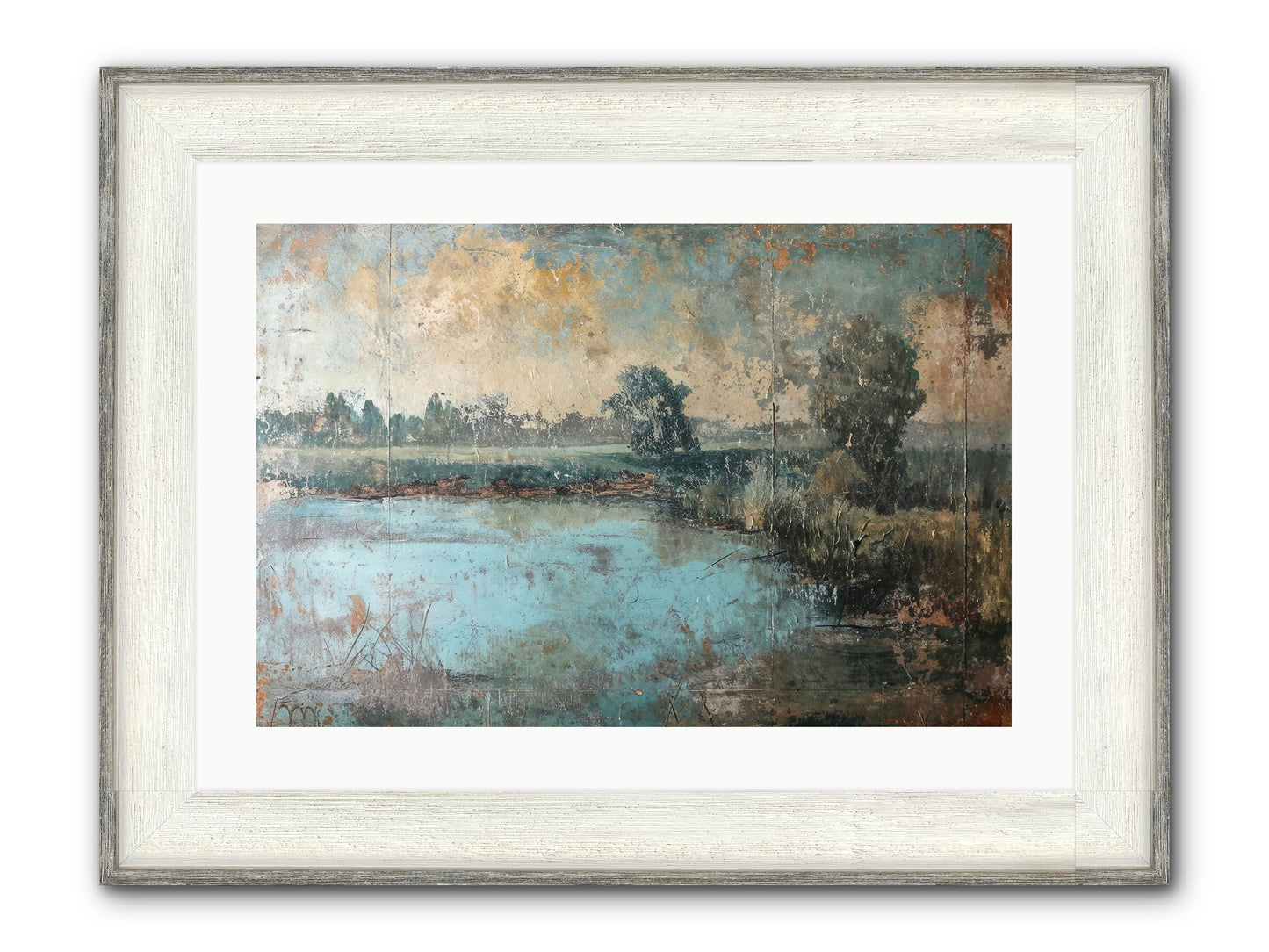A Song Before Framed Print - Driftwood White 24x16