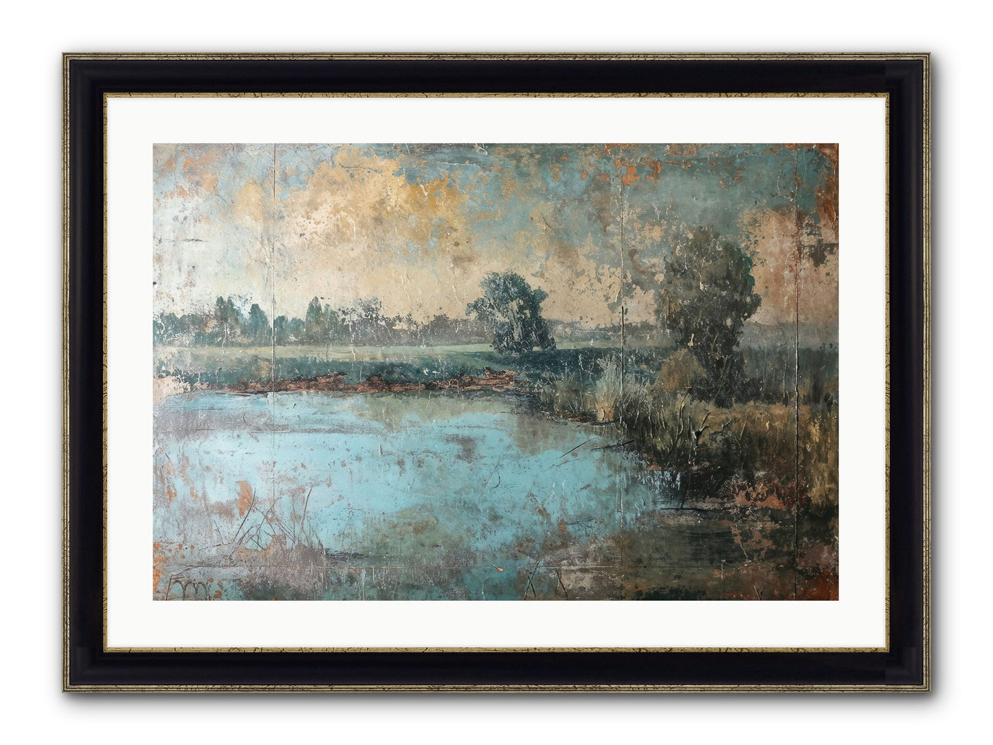 A Song Before Framed Print - Black & Gold 30x20