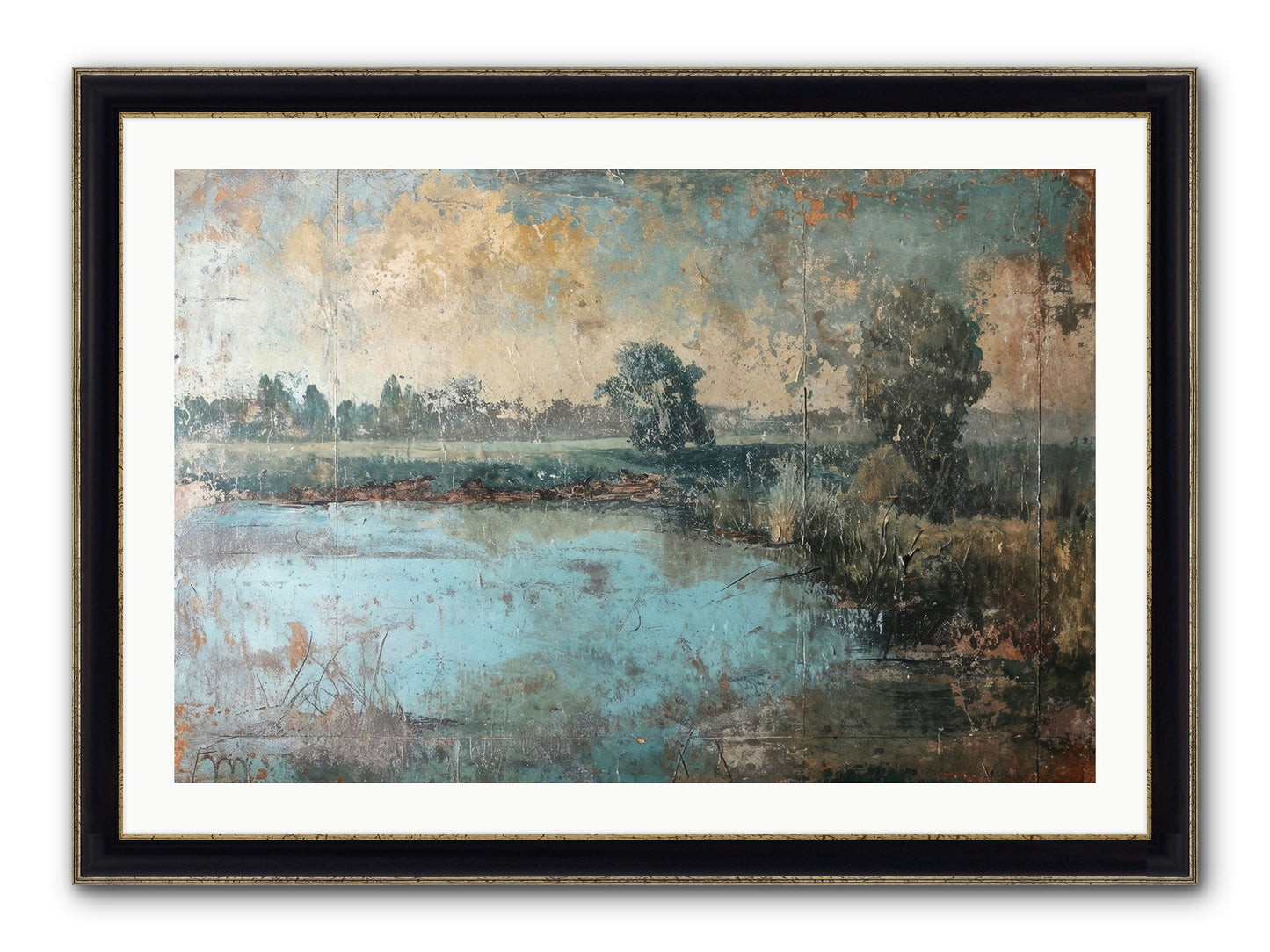 A Song Before Framed Print - Black & Gold 36x24