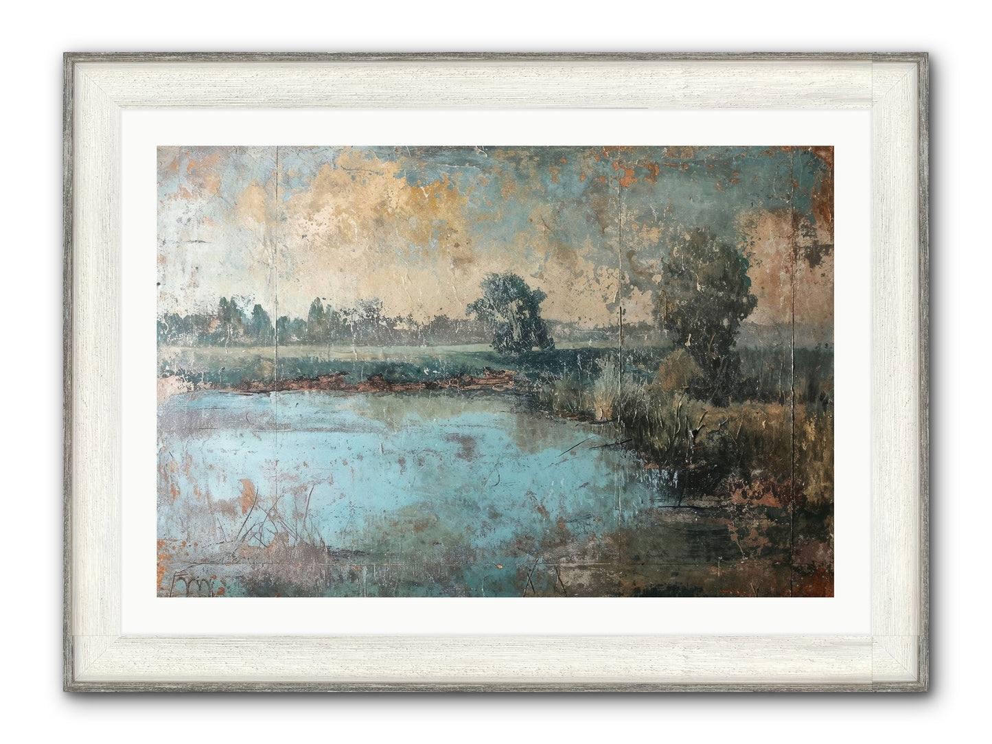 A Song Before Framed Print - Driftwood White 36x24