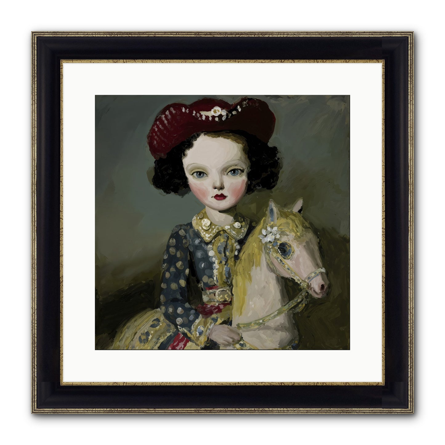 A Song for the Meadow Framed Print - Black & Gold 16x16