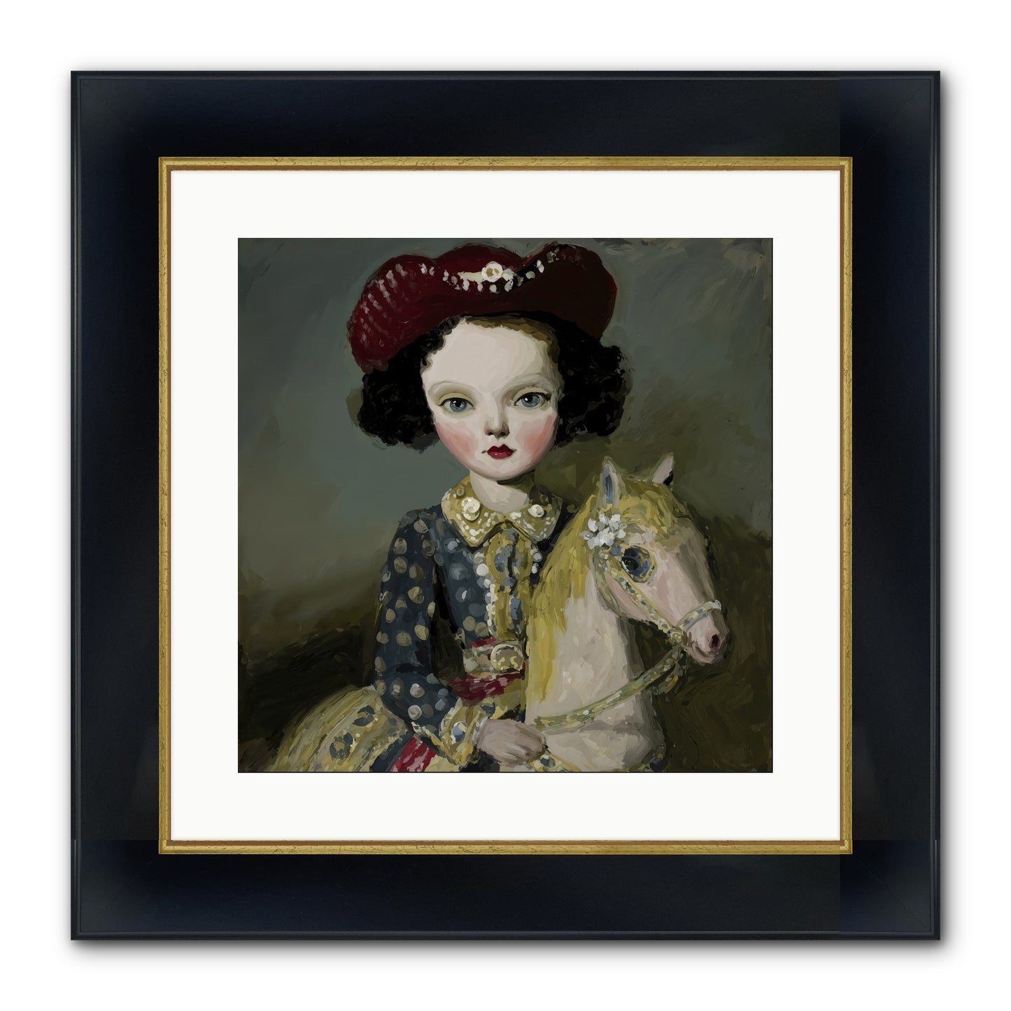 A Song for the Meadow Framed Print - Wide Black w/Gold 16x16