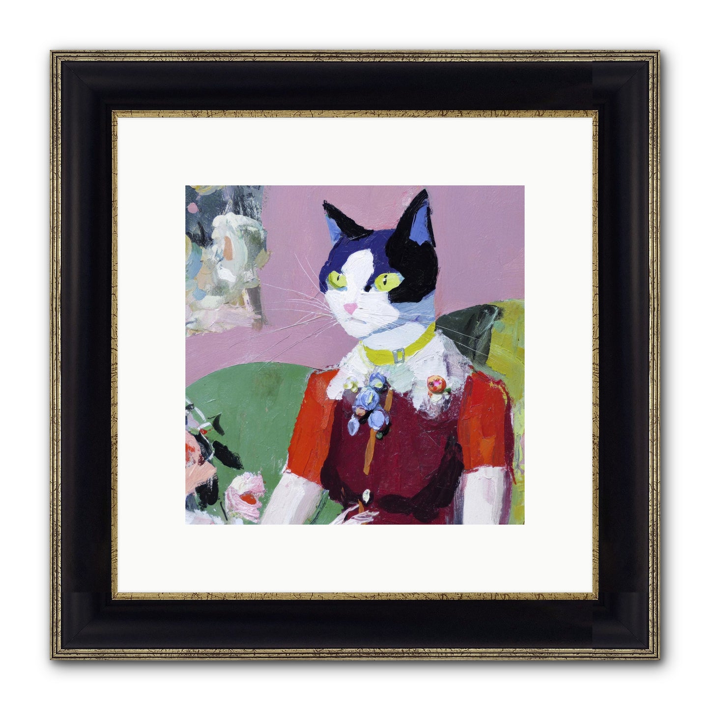A Study In Elegant Composure Framed Print - Black & Gold 10x10