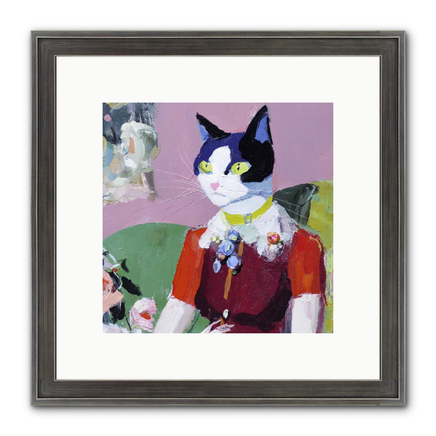 A Study In Elegant Composure Framed Print - Slimwoods Black/Silver 10x10