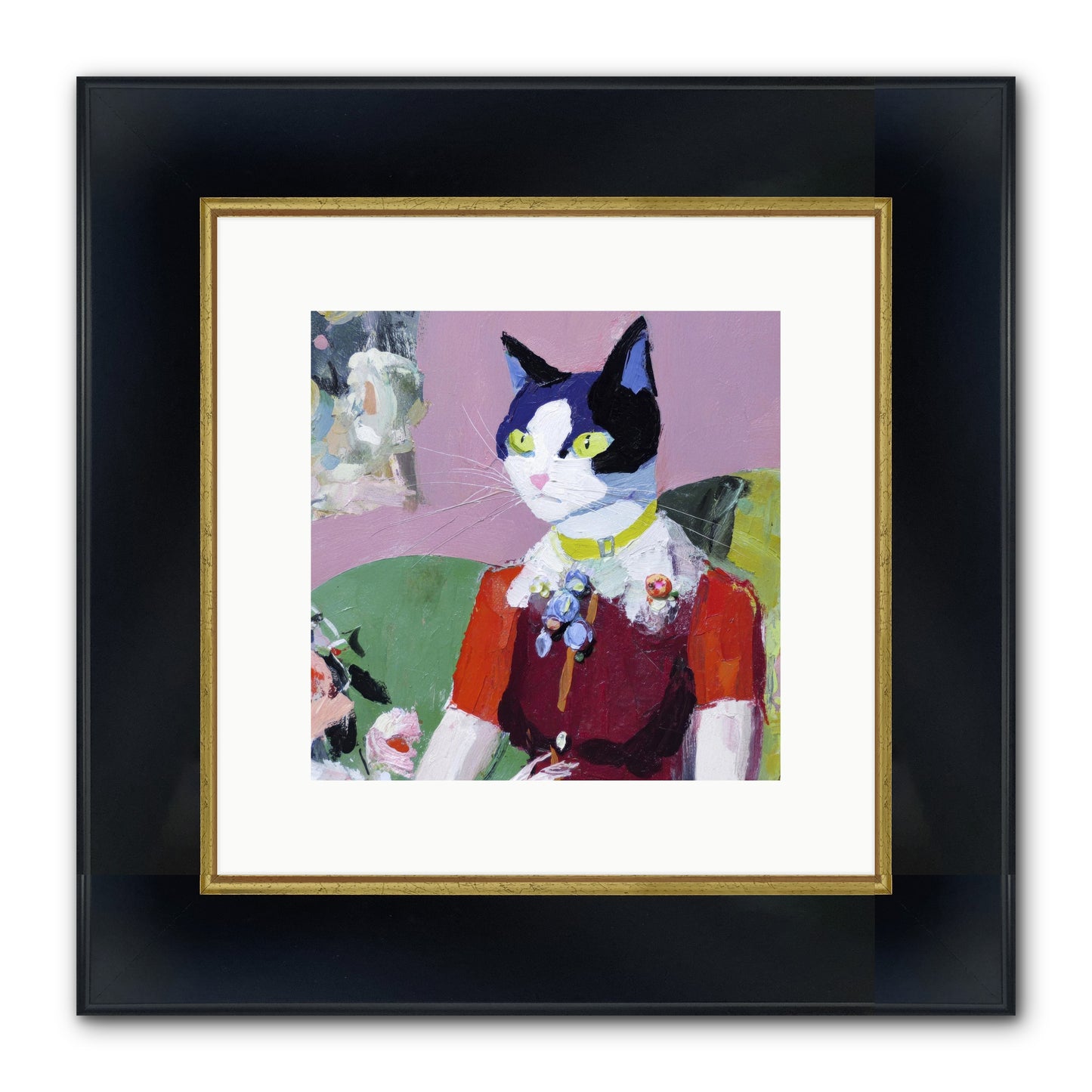 A Study In Elegant Composure Framed Print - Wide Black w/Gold 10x10