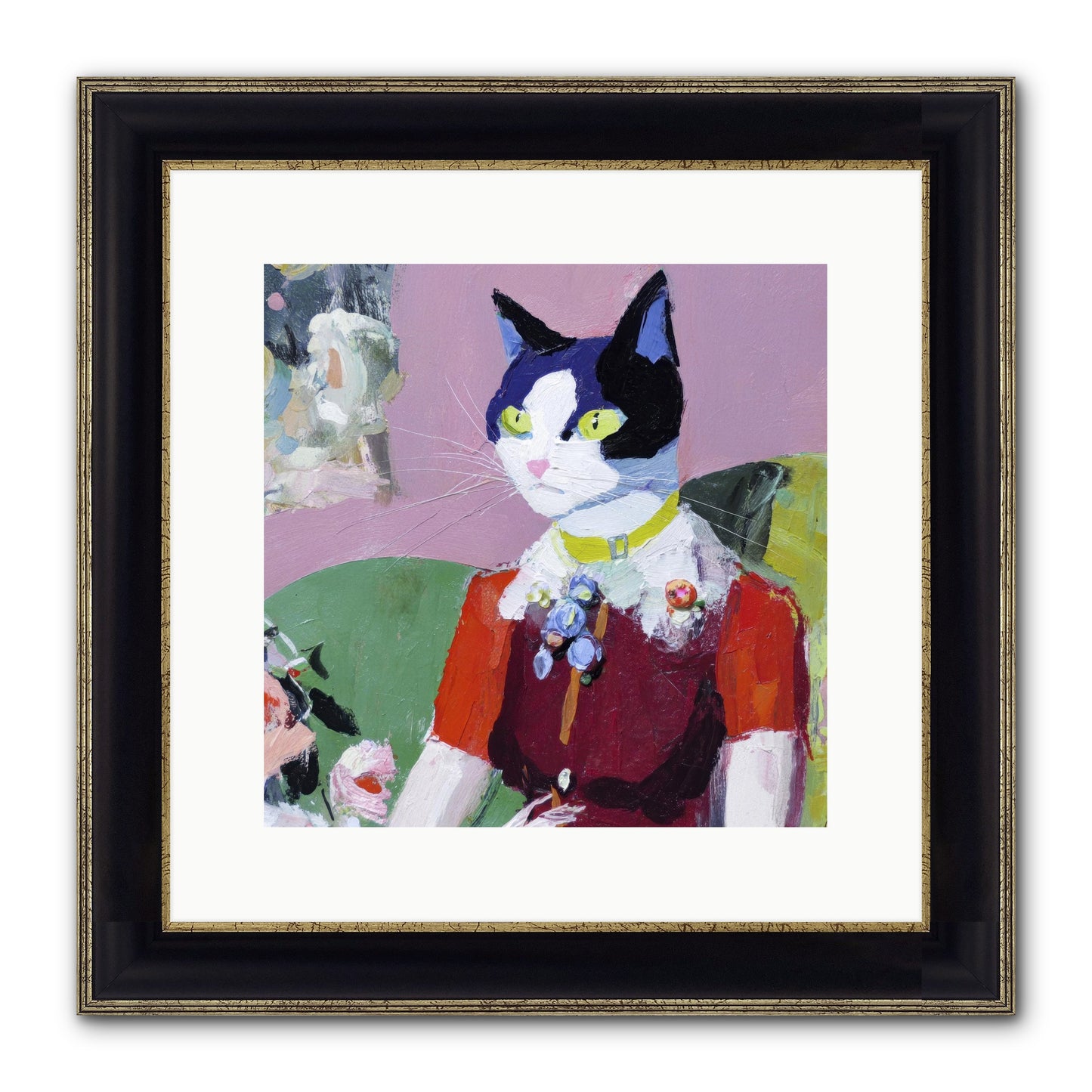 A Study In Elegant Composure Framed Print - Black & Gold 12x12