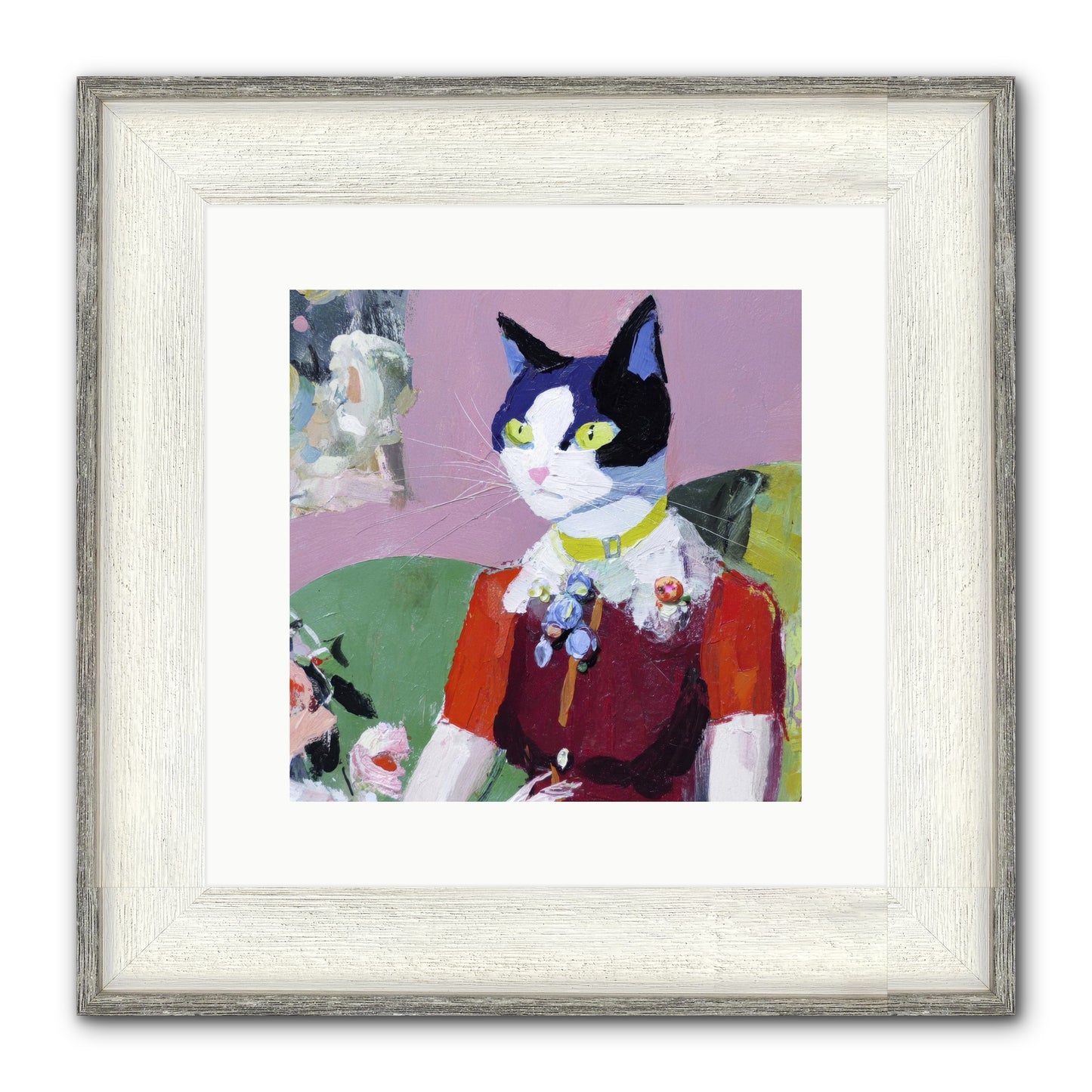 A Study In Elegant Composure Framed Print - Driftwood White 12x12