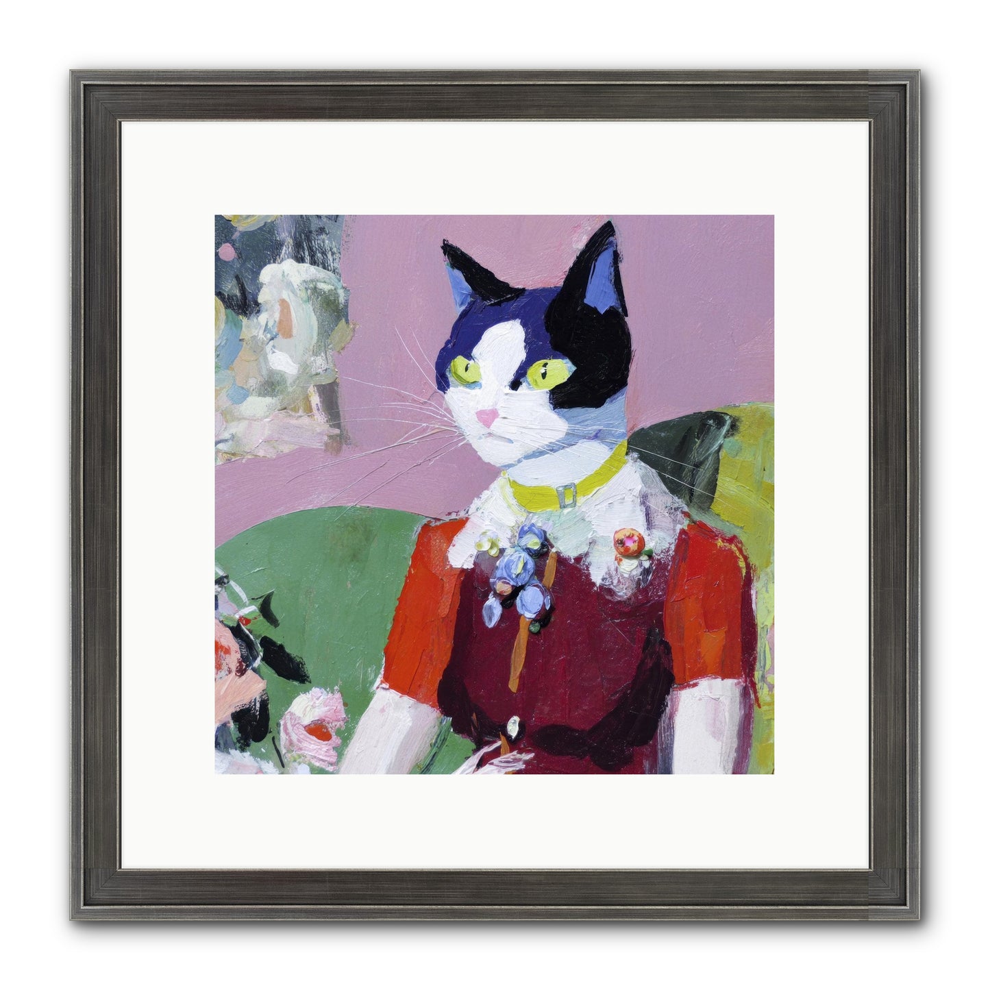 A Study In Elegant Composure Framed Print - Slimwoods Black/Silver 12x12