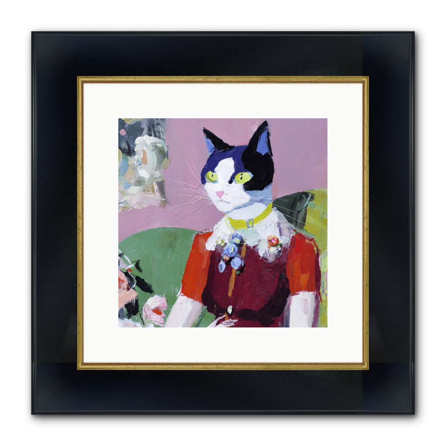 A Study In Elegant Composure Framed Print - Wide Black w/Gold 12x12