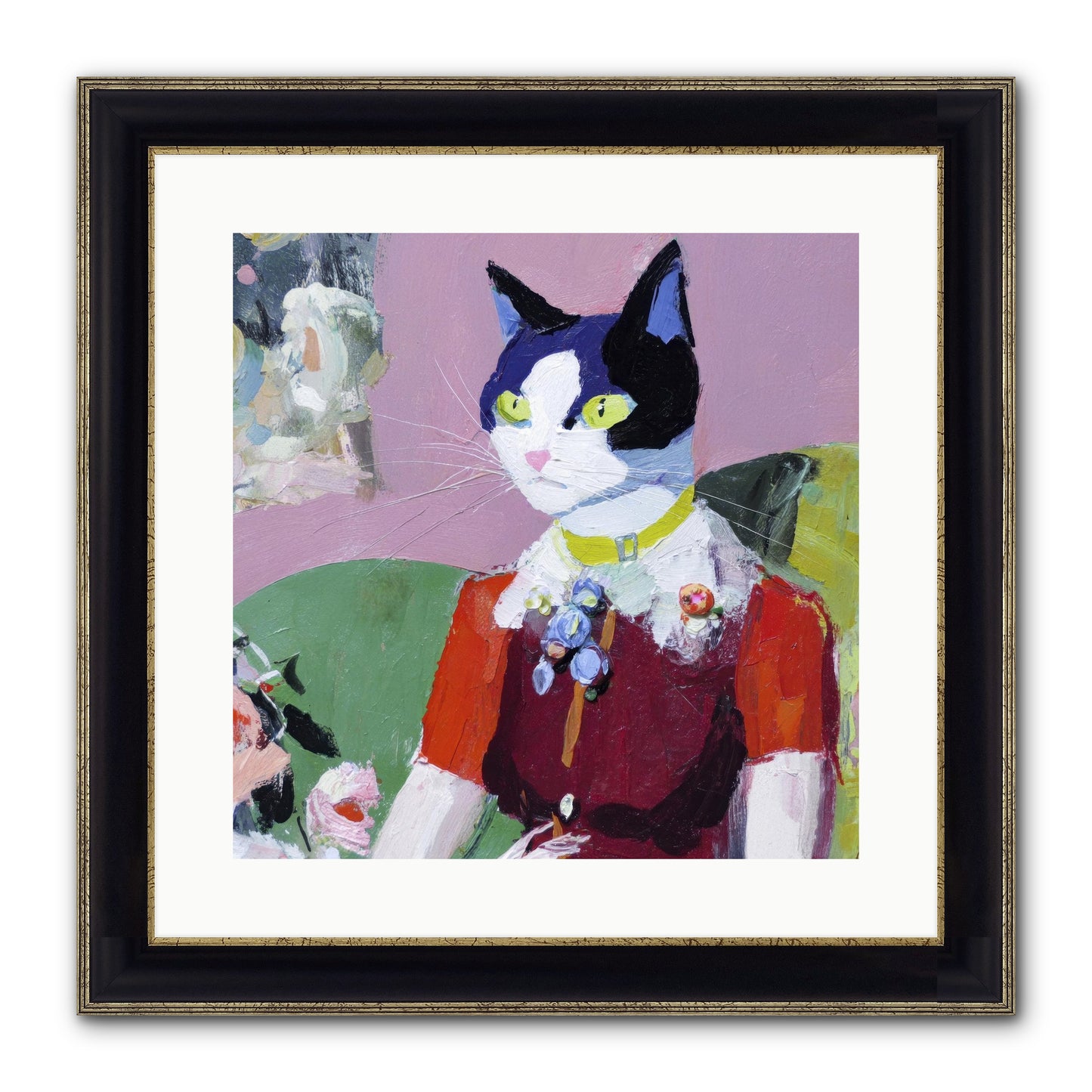 A Study In Elegant Composure Framed Print - Black & Gold 16x16