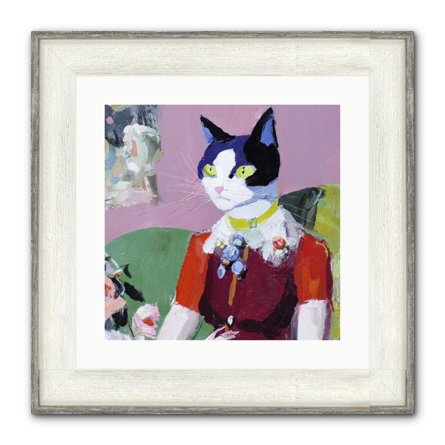 A Study In Elegant Composure Framed Print - Driftwood White 16x16