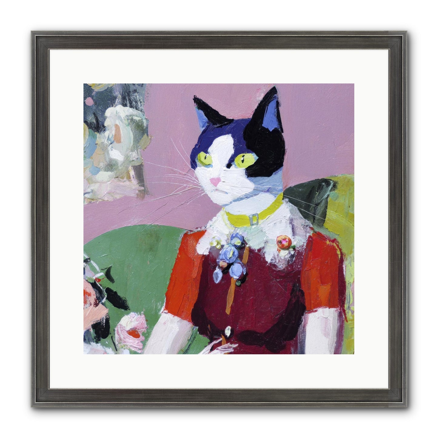 A Study In Elegant Composure Framed Print - Slimwoods Black/Silver 16x16