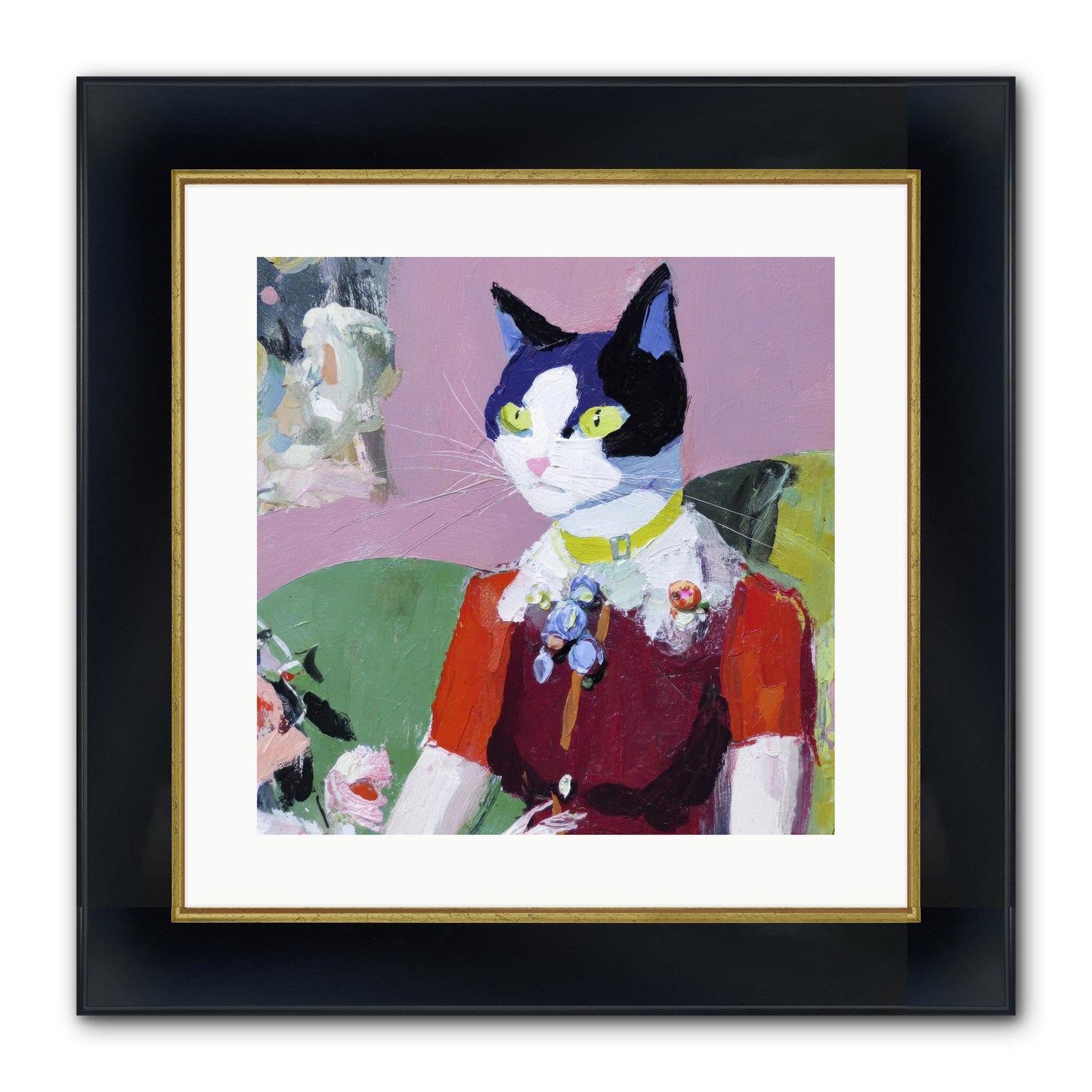 A Study In Elegant Composure Framed Print - Wide Black w/Gold 16x16