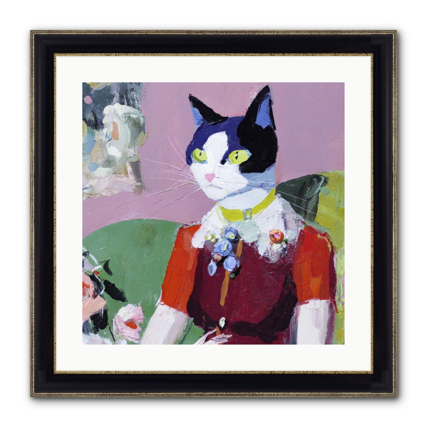 A Study In Elegant Composure Framed Print - Black & Gold 20x20
