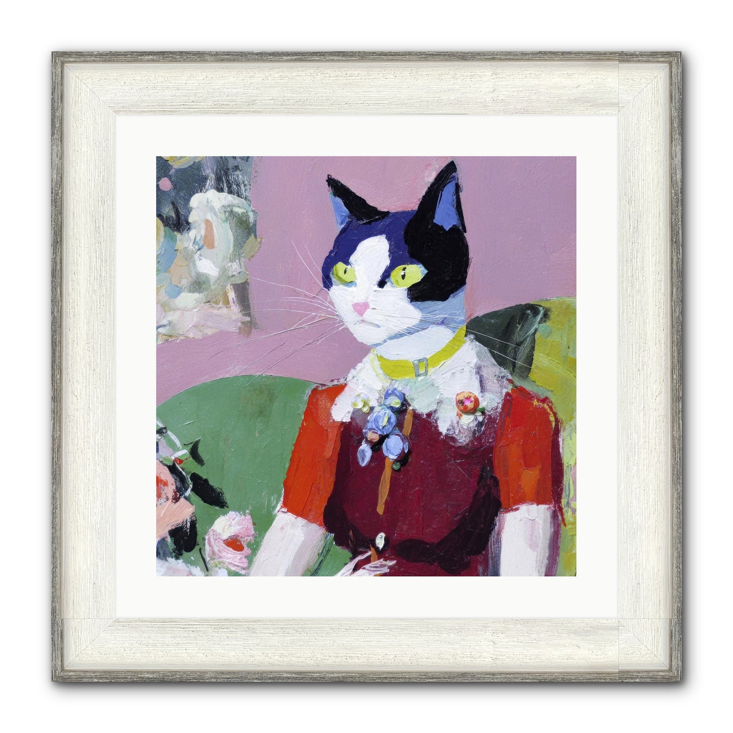 A Study In Elegant Composure Framed Print - Driftwood White 20x20