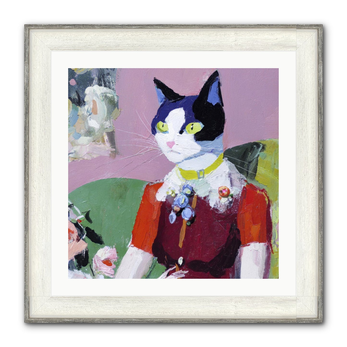 A Study In Elegant Composure Framed Print - Driftwood White 24x24