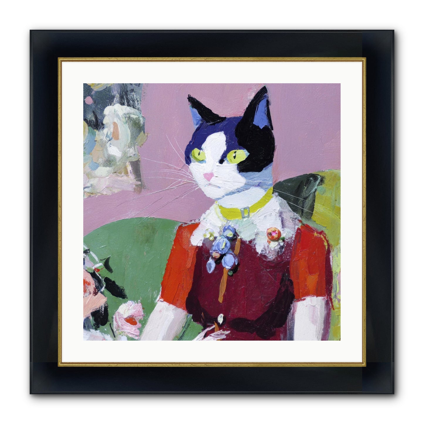 A Study In Elegant Composure Framed Print - Wide Black w/Gold 24x24