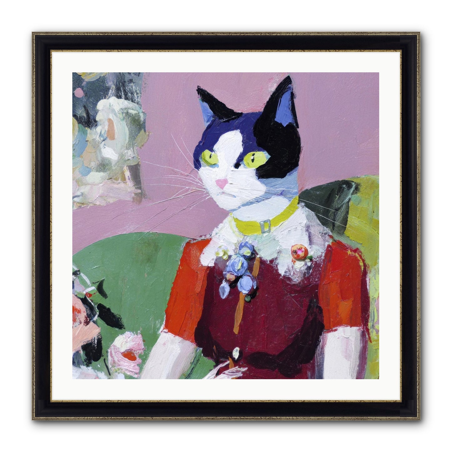 A Study In Elegant Composure Framed Print - Black & Gold 30x30