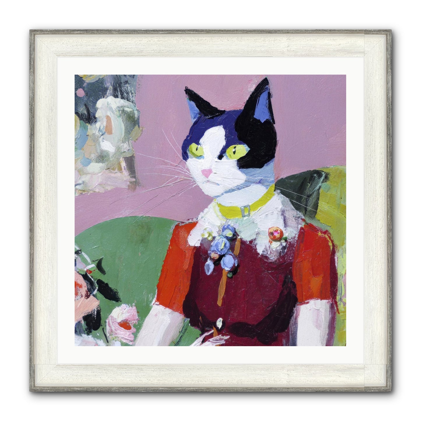 A Study In Elegant Composure Framed Print - Driftwood White 30x30