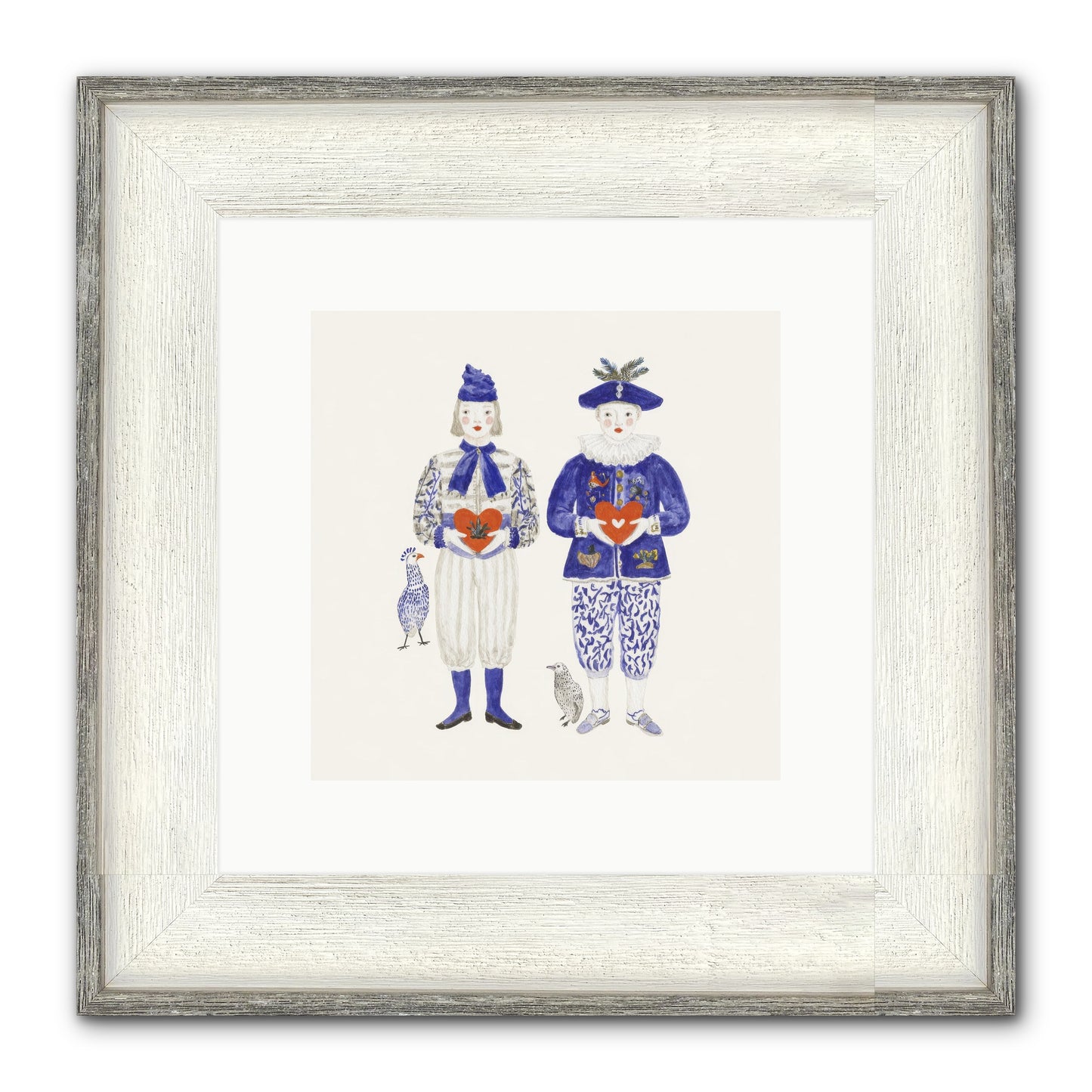 A Study In Kindred Hearts Framed Print - Driftwood White 10x10