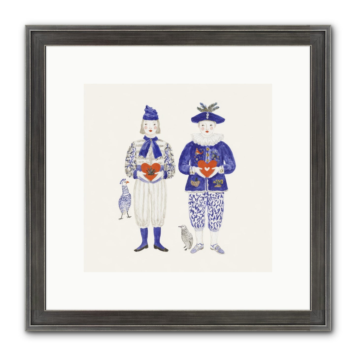 A Study In Kindred Hearts Framed Print - Slimwoods Black/Silver 10x10