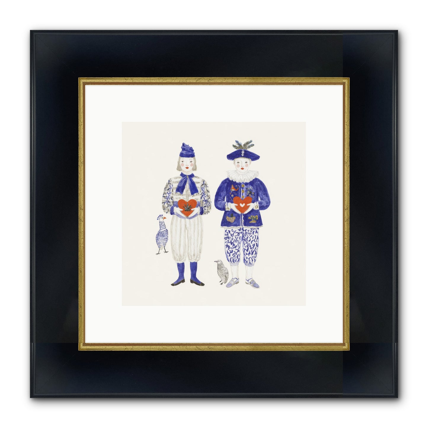 A Study In Kindred Hearts Framed Print - Wide Black w/Gold 10x10