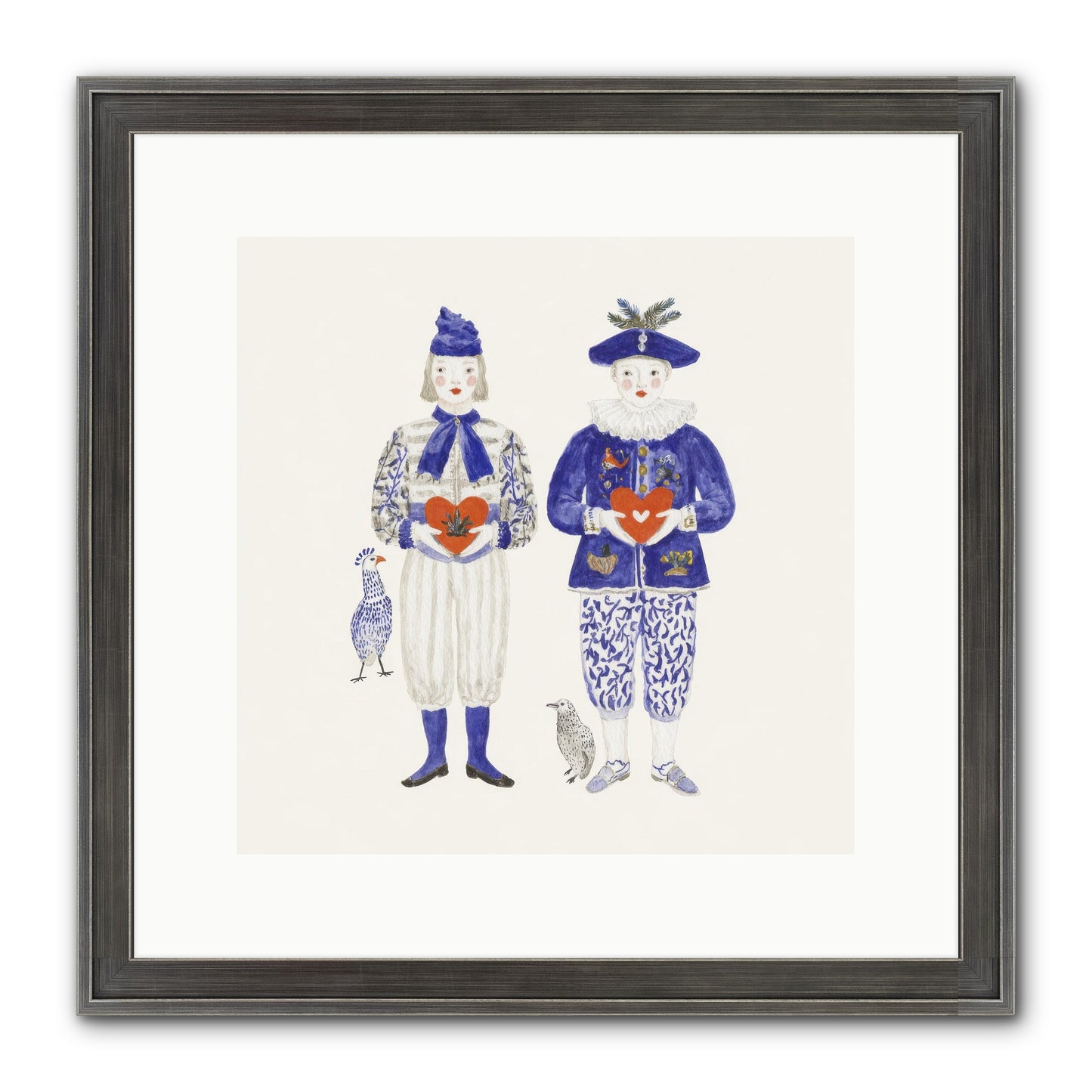 A Study In Kindred Hearts Framed Print - Slimwoods Black/Silver 12x12