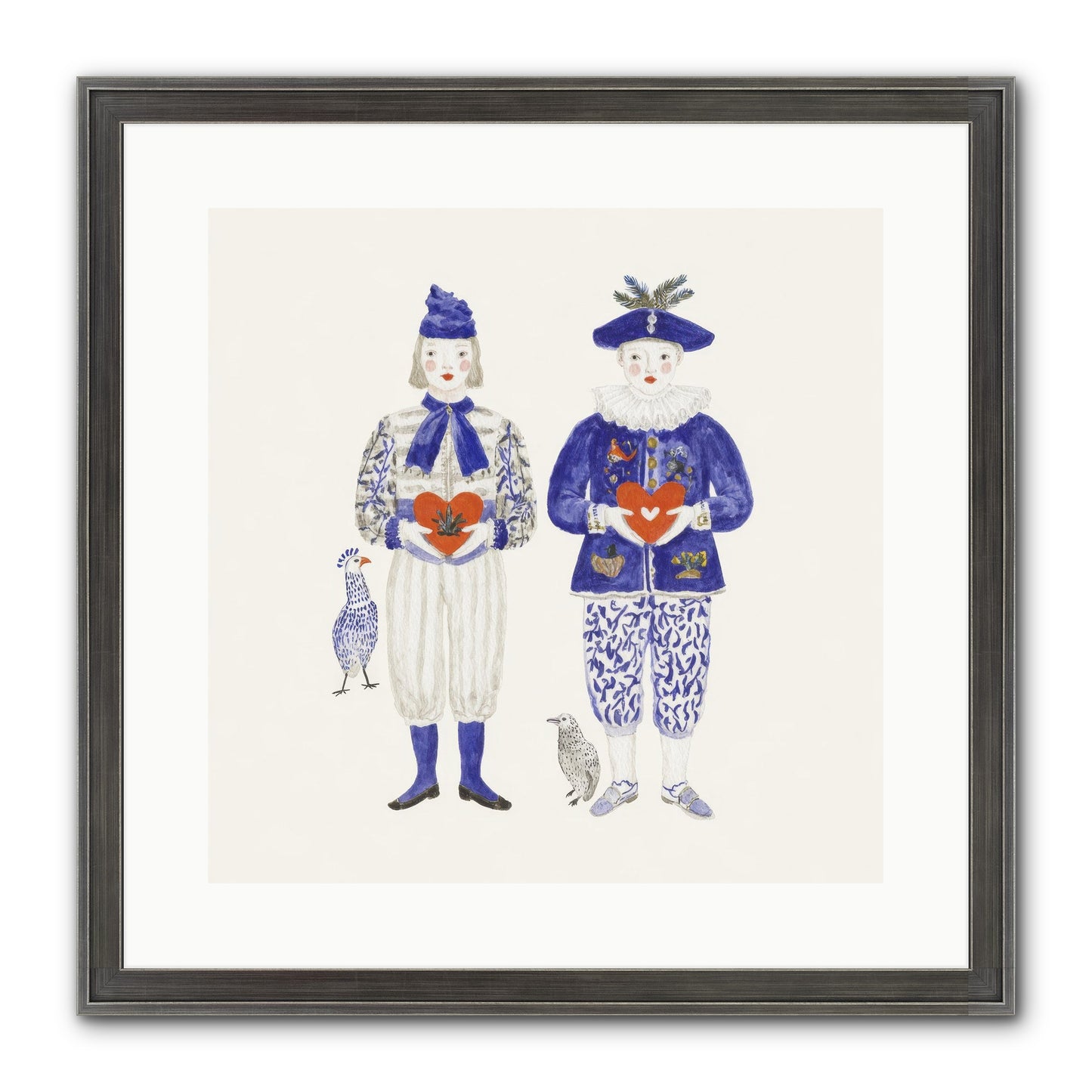 A Study In Kindred Hearts Framed Print - Slimwoods Black/Silver 16x16