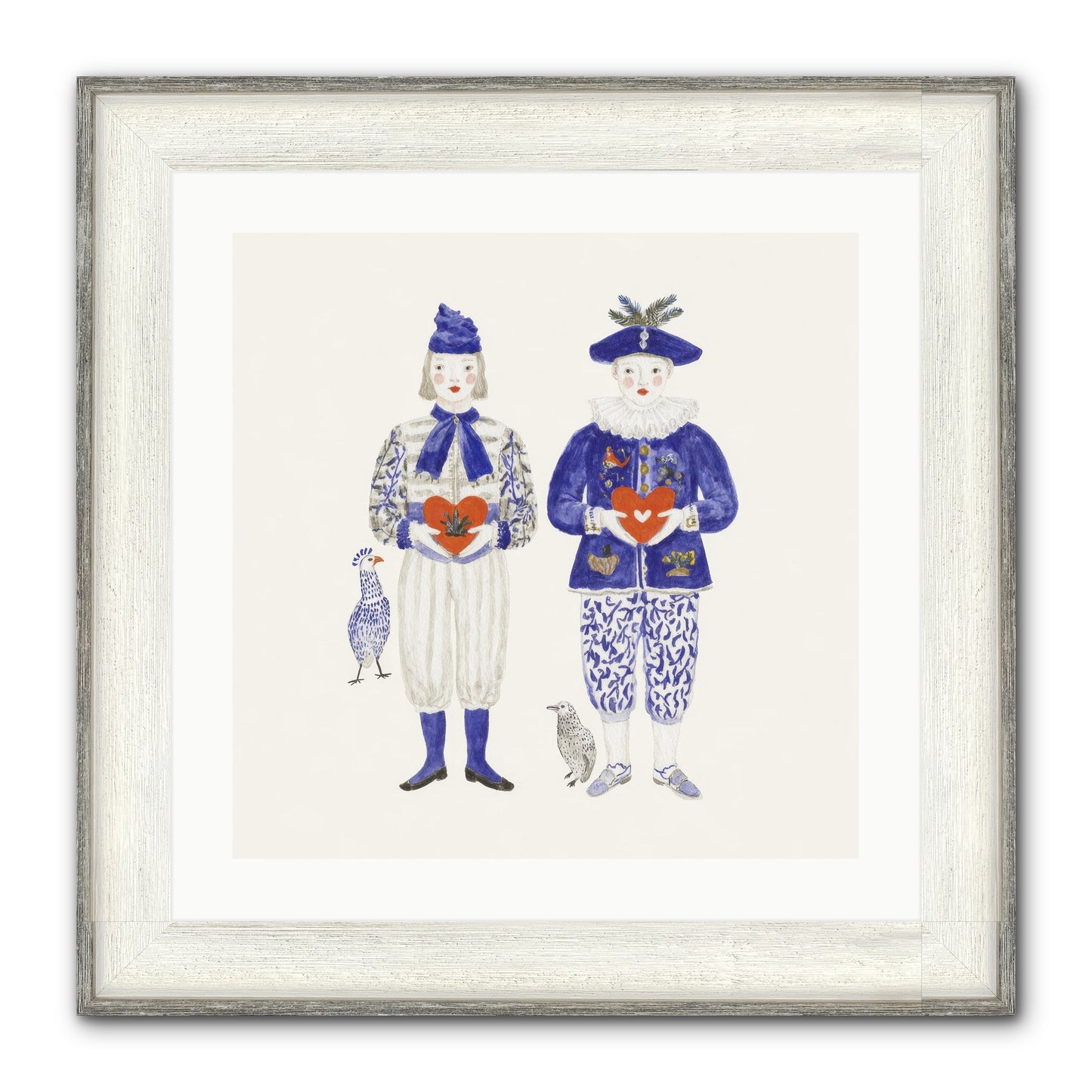 A Study In Kindred Hearts Framed Print - Driftwood White 20x20