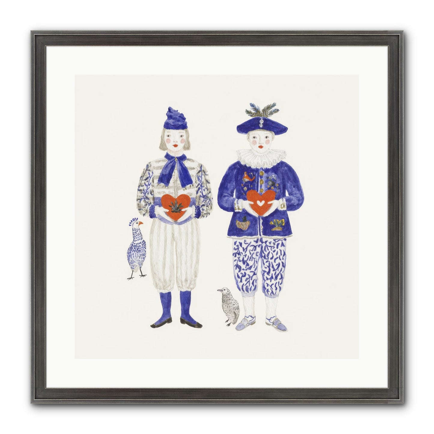 A Study In Kindred Hearts Framed Print - Slimwoods Black/Silver 20x20