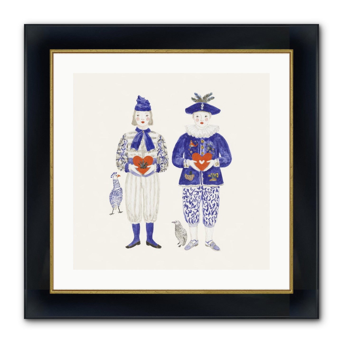 A Study In Kindred Hearts Framed Print - Wide Black w/Gold 20x20