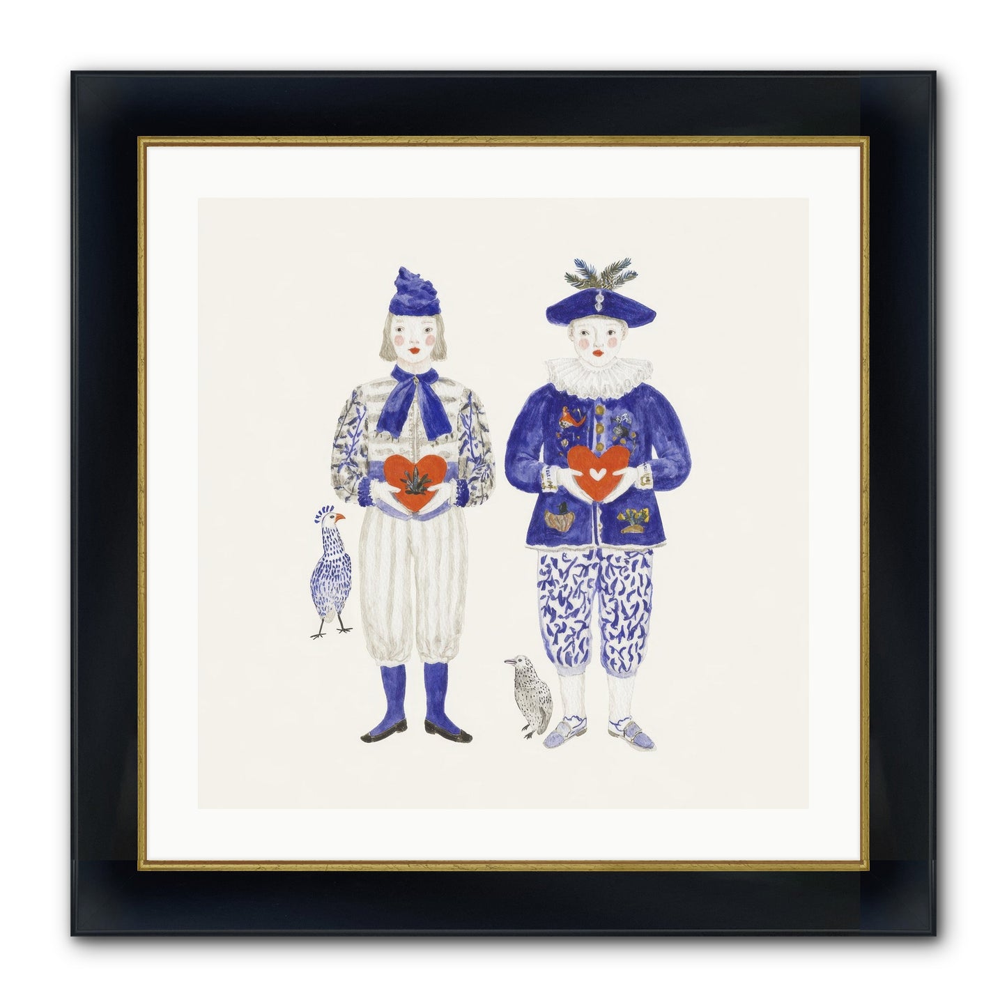A Study In Kindred Hearts Framed Print - Wide Black w/Gold 24x24