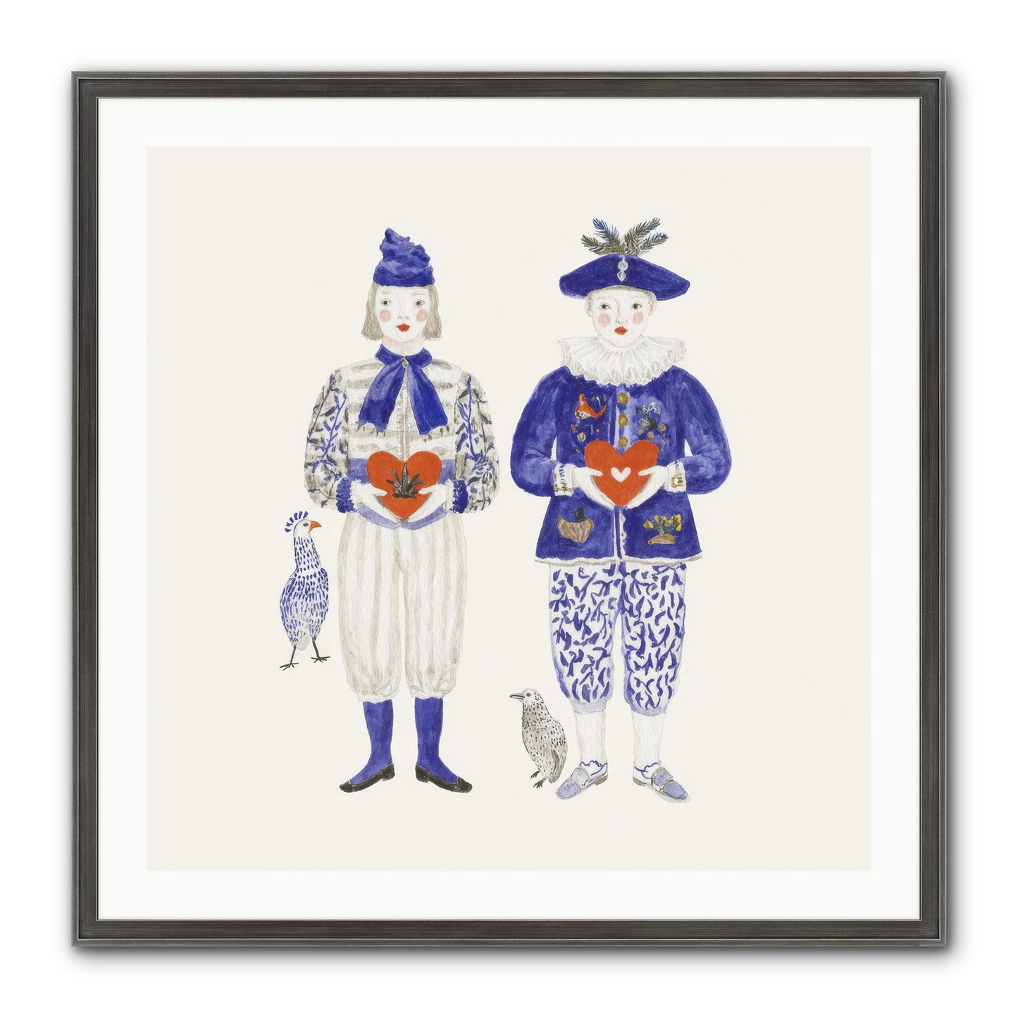 A Study In Kindred Hearts Framed Print - Slimwoods Black/Silver 30x30