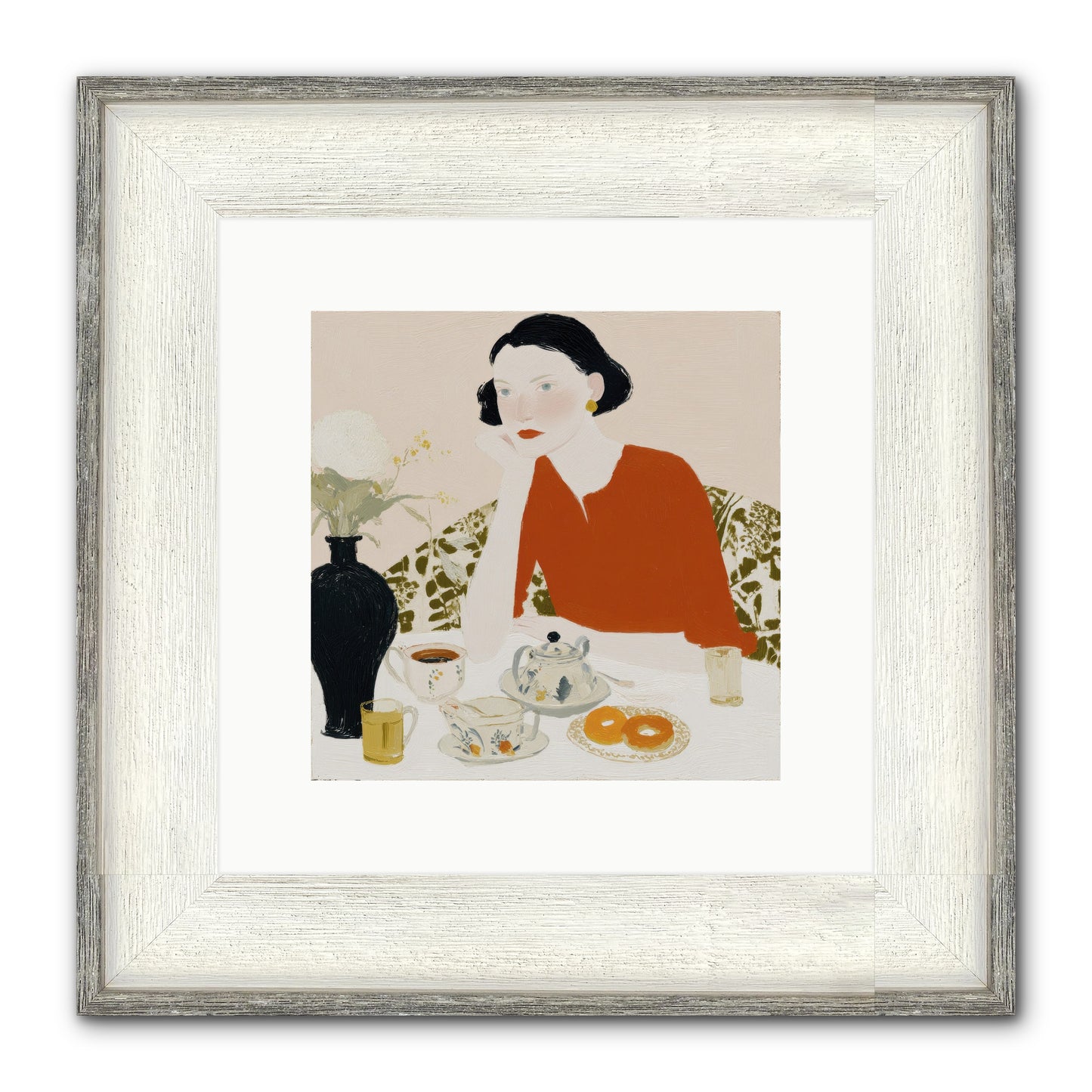 A Study In Simple Pleasure Framed Print - Driftwood White 10x10