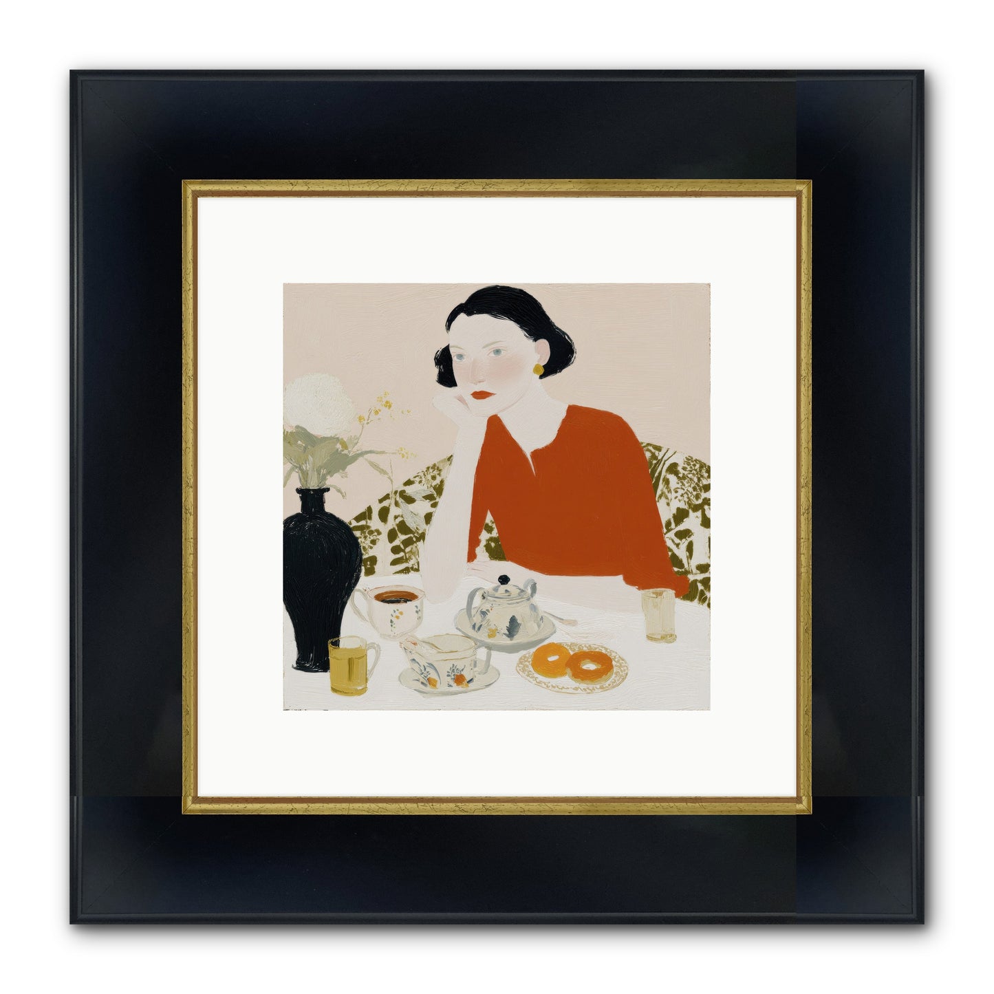 A Study In Simple Pleasure Framed Print - Wide Black w/Gold 10x10