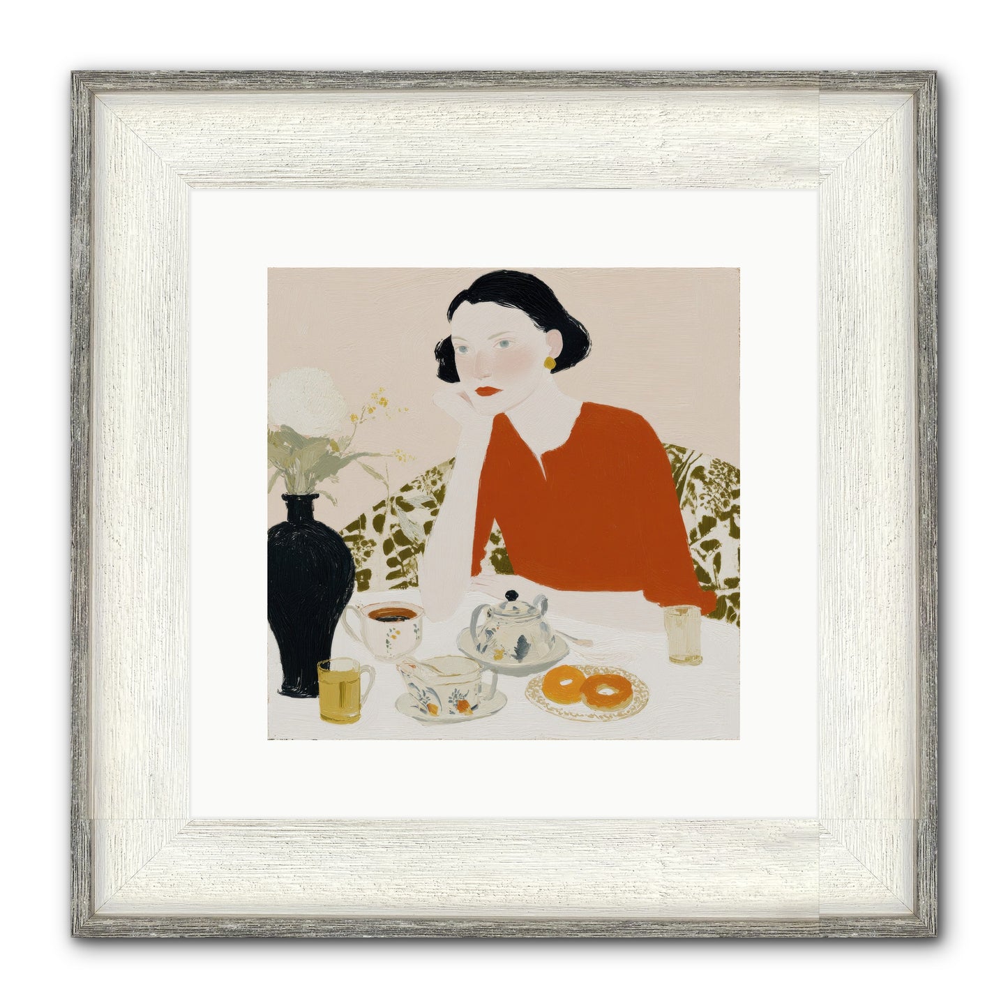 A Study In Simple Pleasure Framed Print - Driftwood White 12x12