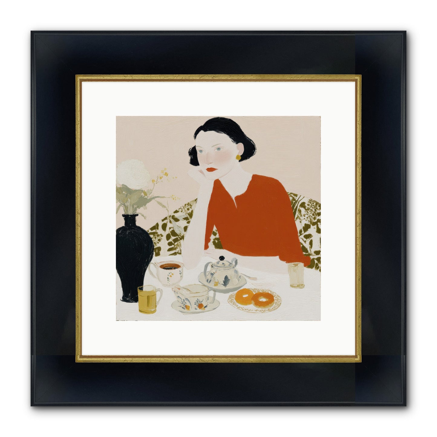 A Study In Simple Pleasure Framed Print - Wide Black w/Gold 12x12