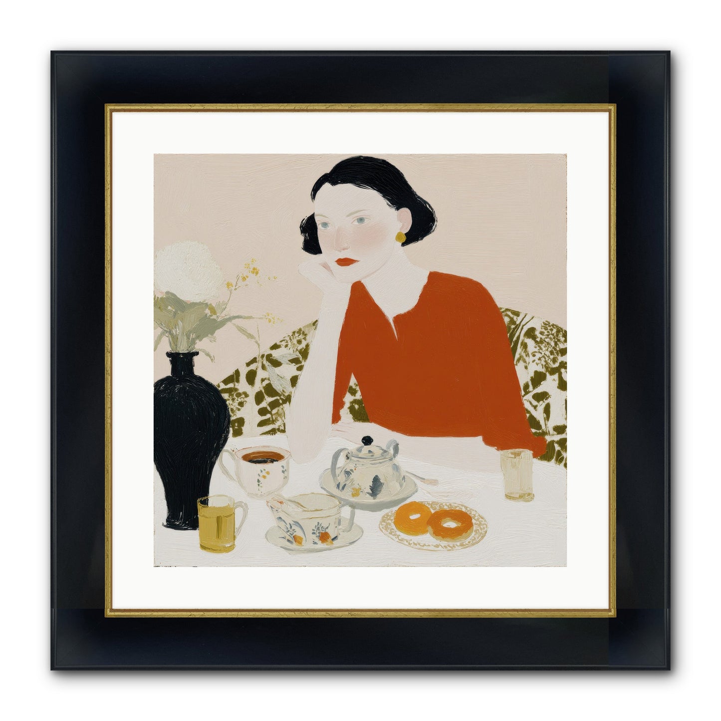 A Study In Simple Pleasure Framed Print - Wide Black w/Gold 20x20