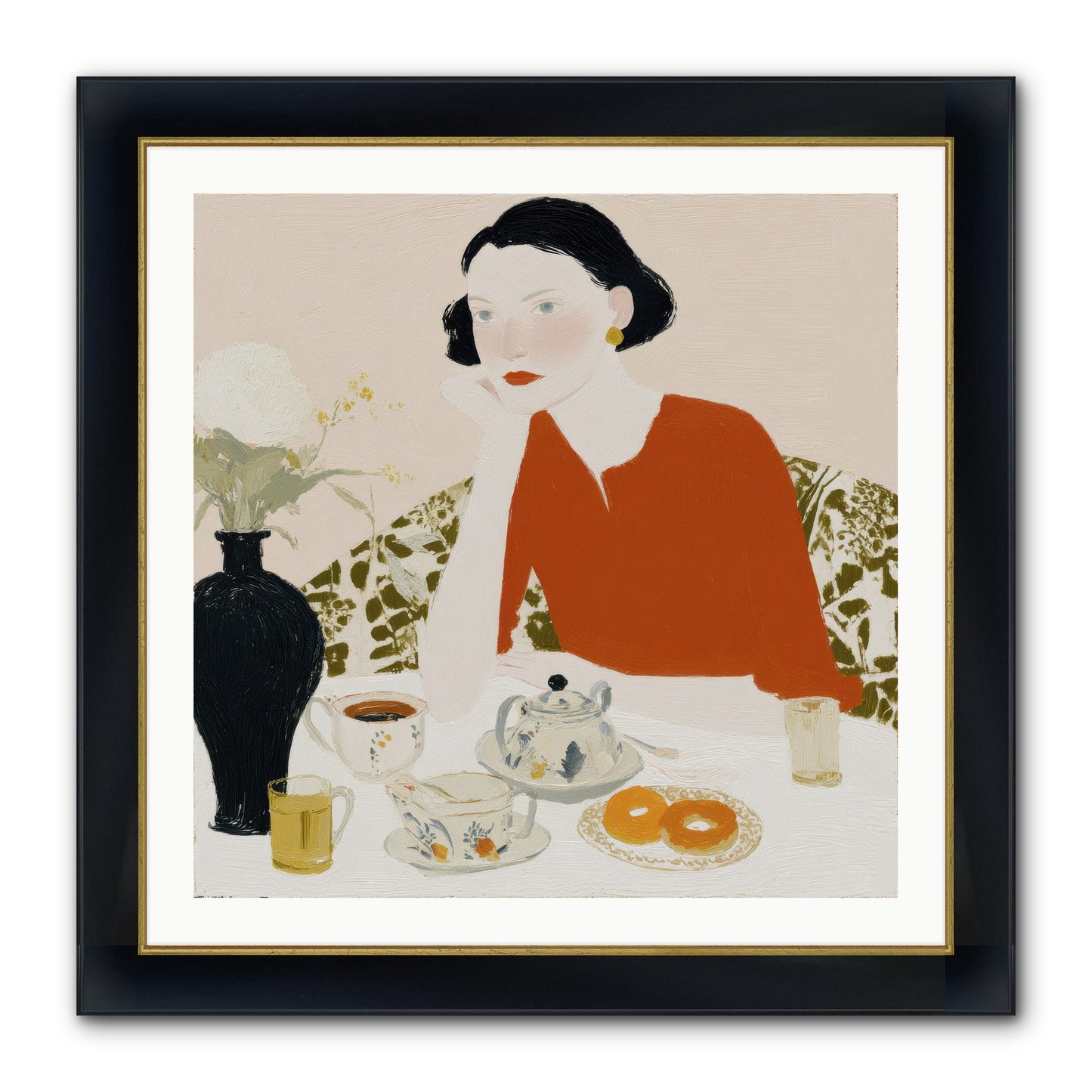 A Study In Simple Pleasure Framed Print - Wide Black w/Gold 30x30