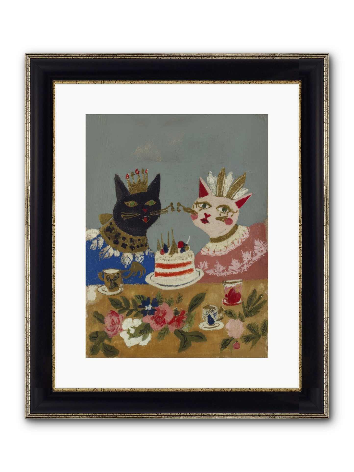A Table Set For One More Framed Print - Black & Gold 12x16