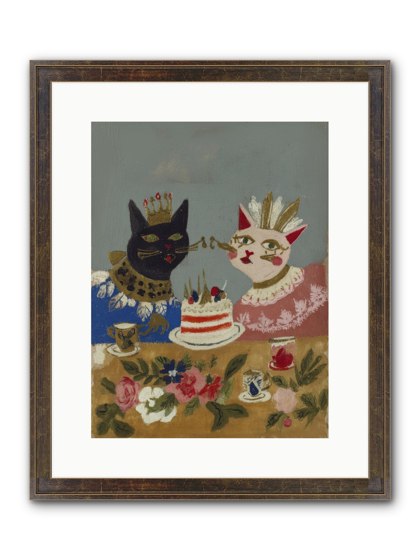 A Table Set For One More Framed Print - Slimwoods Black/Gold 12x16