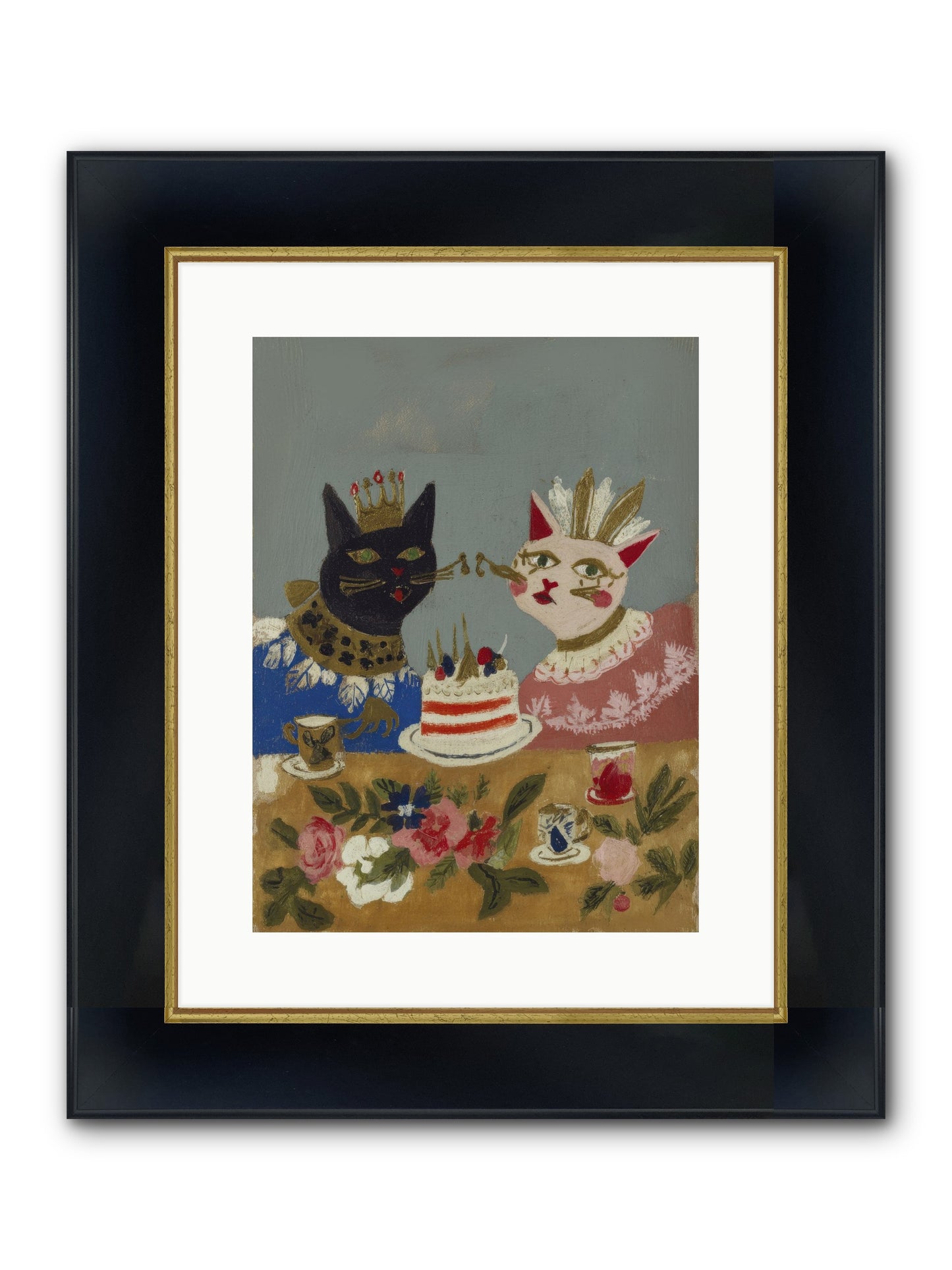 A Table Set For One More Framed Print - Wide Black w/Gold 12x16