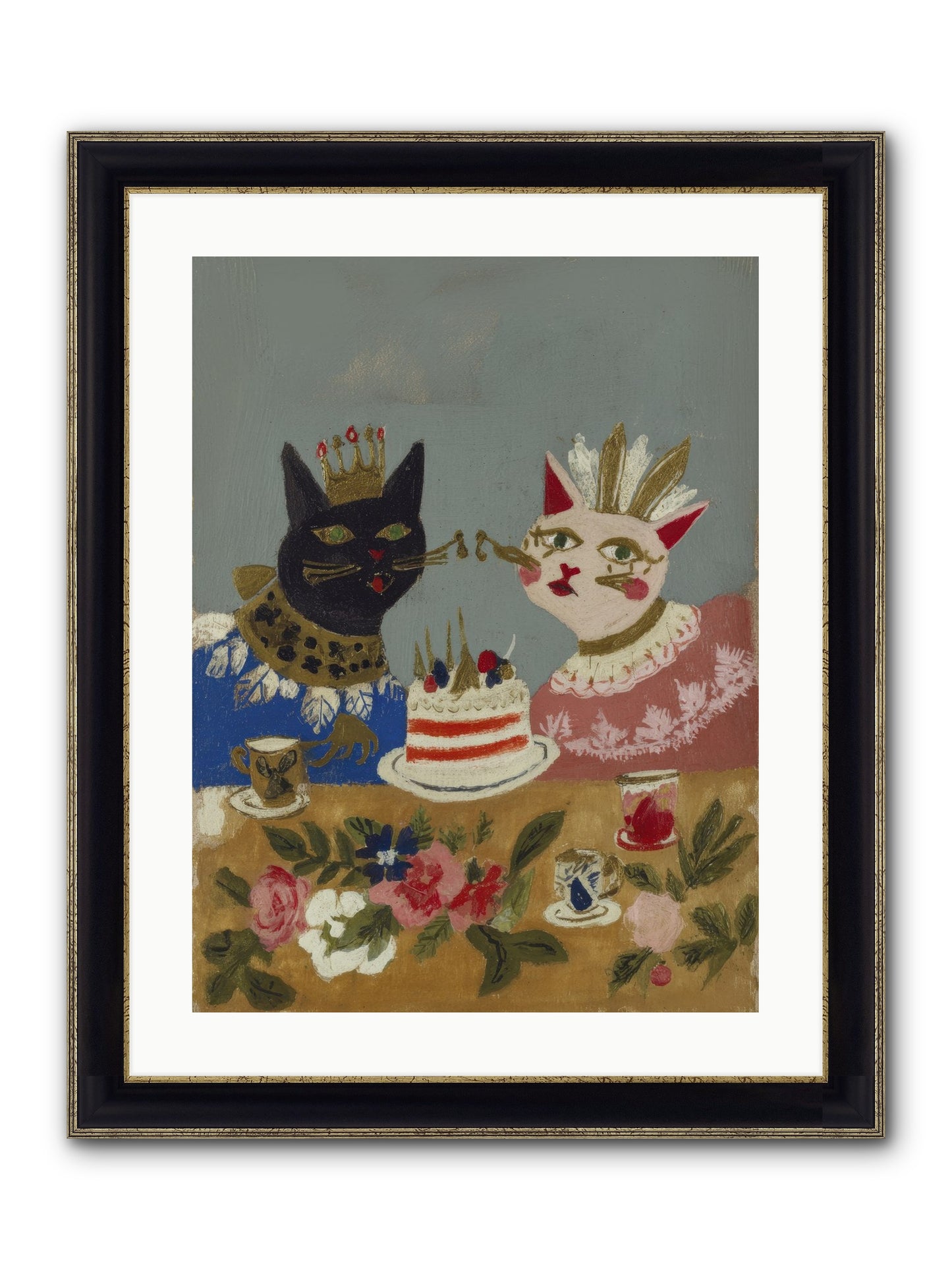 A Table Set For One More Framed Print - Black & Gold 18x24